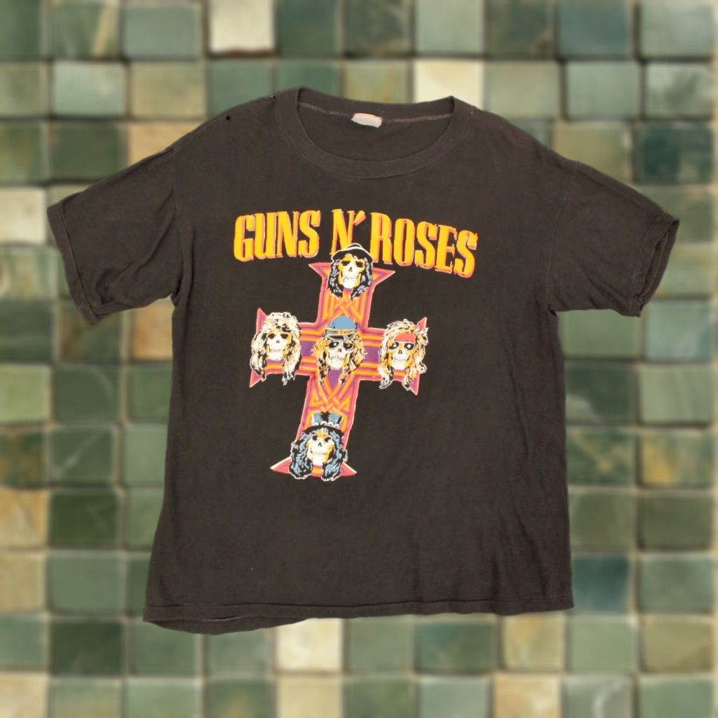 VINTAGE Men’s Guns 'N Roses Appetite For Destruction TShirt M 1990s Black Graphic Tee Mens