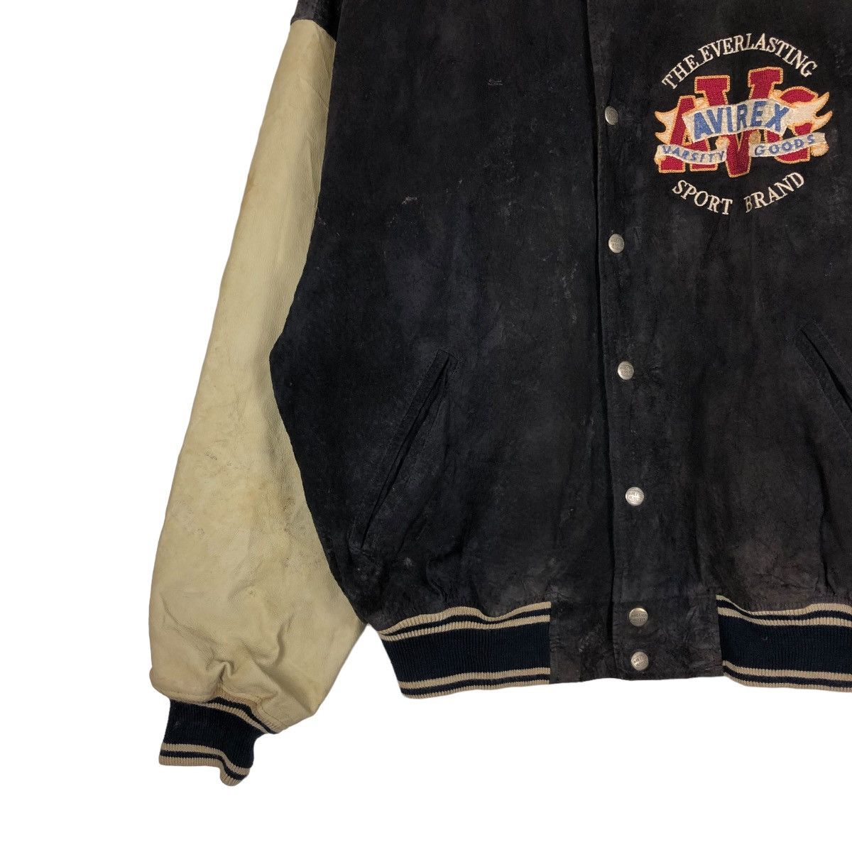 Avirex 🔥ARCHIVE VINTAGE LEATHER JACKET AVIREX USA VARSITY BIG LOGO Size US M / EU 48-50 / 2 - 9 Thumbnail