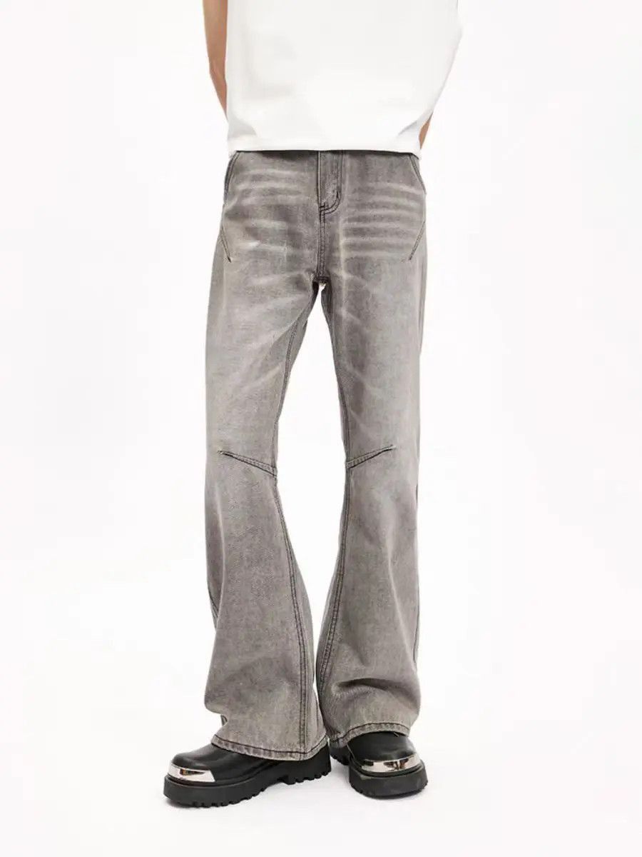 Japanese Brand Korean micro flare trousers smoky grey jeans Size US 32 / EU 48 - 5 Thumbnail