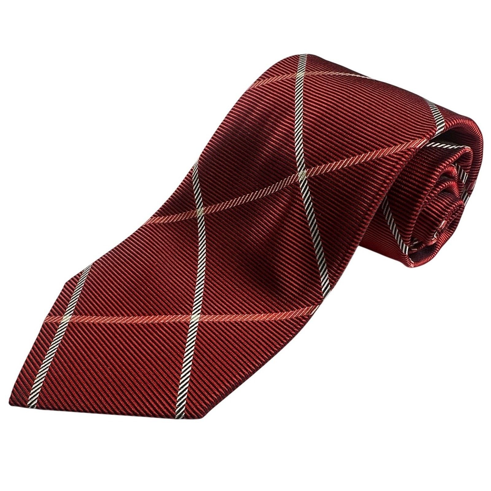 Paul Fredrick Paul Fredrick Red Plaid Silk Tie Made in USA NWT Size ONE SIZE - 2 Thumbnail