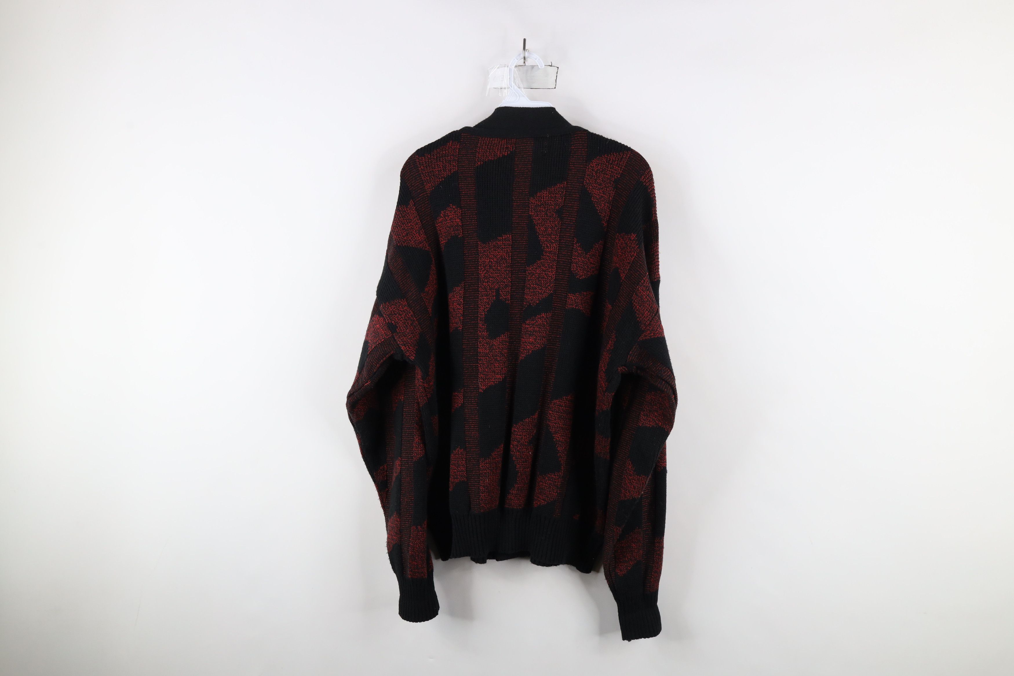 Vintage Vintage 90s Streetwear Striped Ribbed Knit Cardigan Sweater Size US XL / EU 56 / 4 - 7 Thumbnail