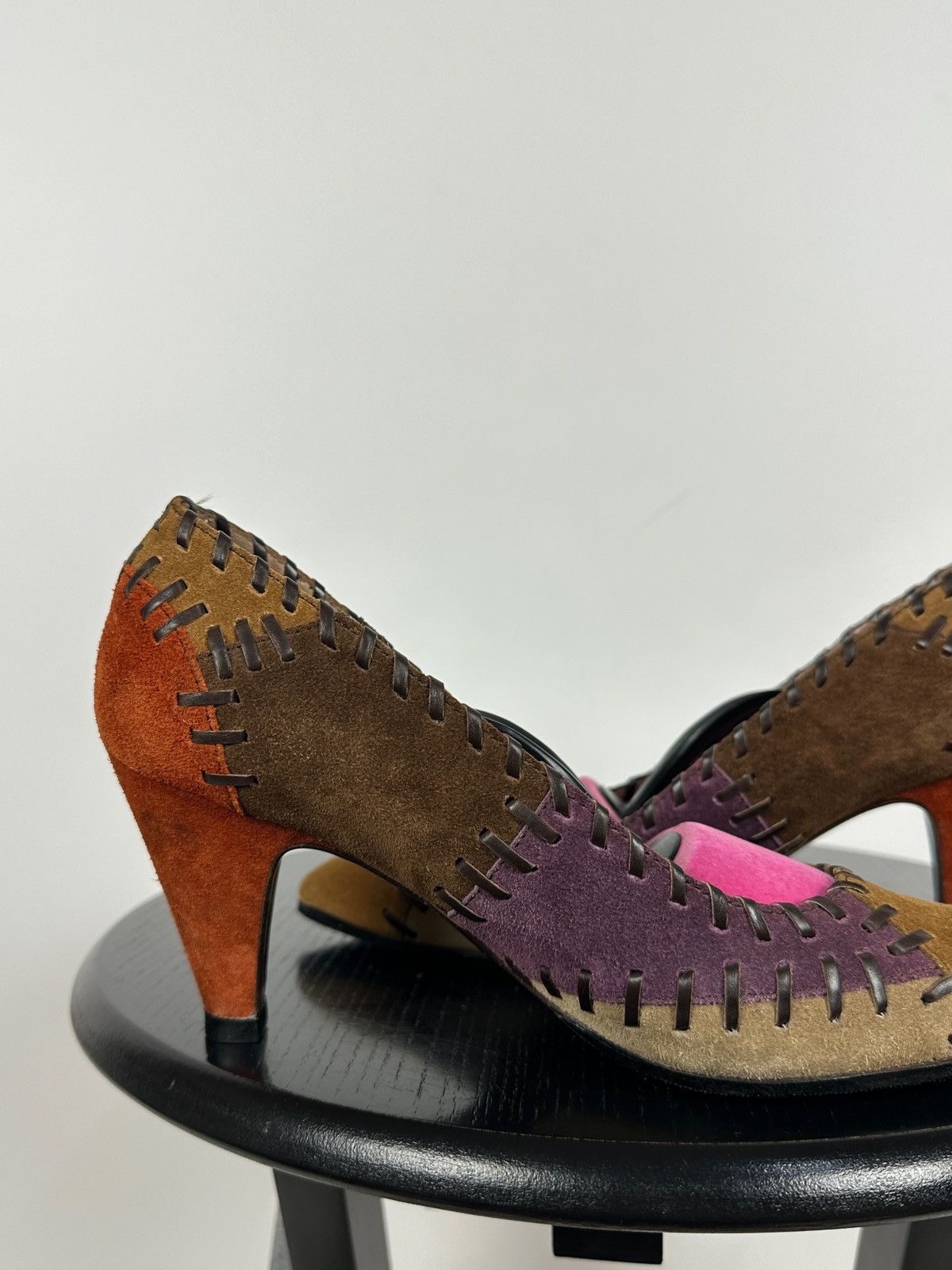 Miu Miu × Prada Miu Miu Multicolor Suede Patchwork Heels Size US 6 / IT 36 - 18 Thumbnail