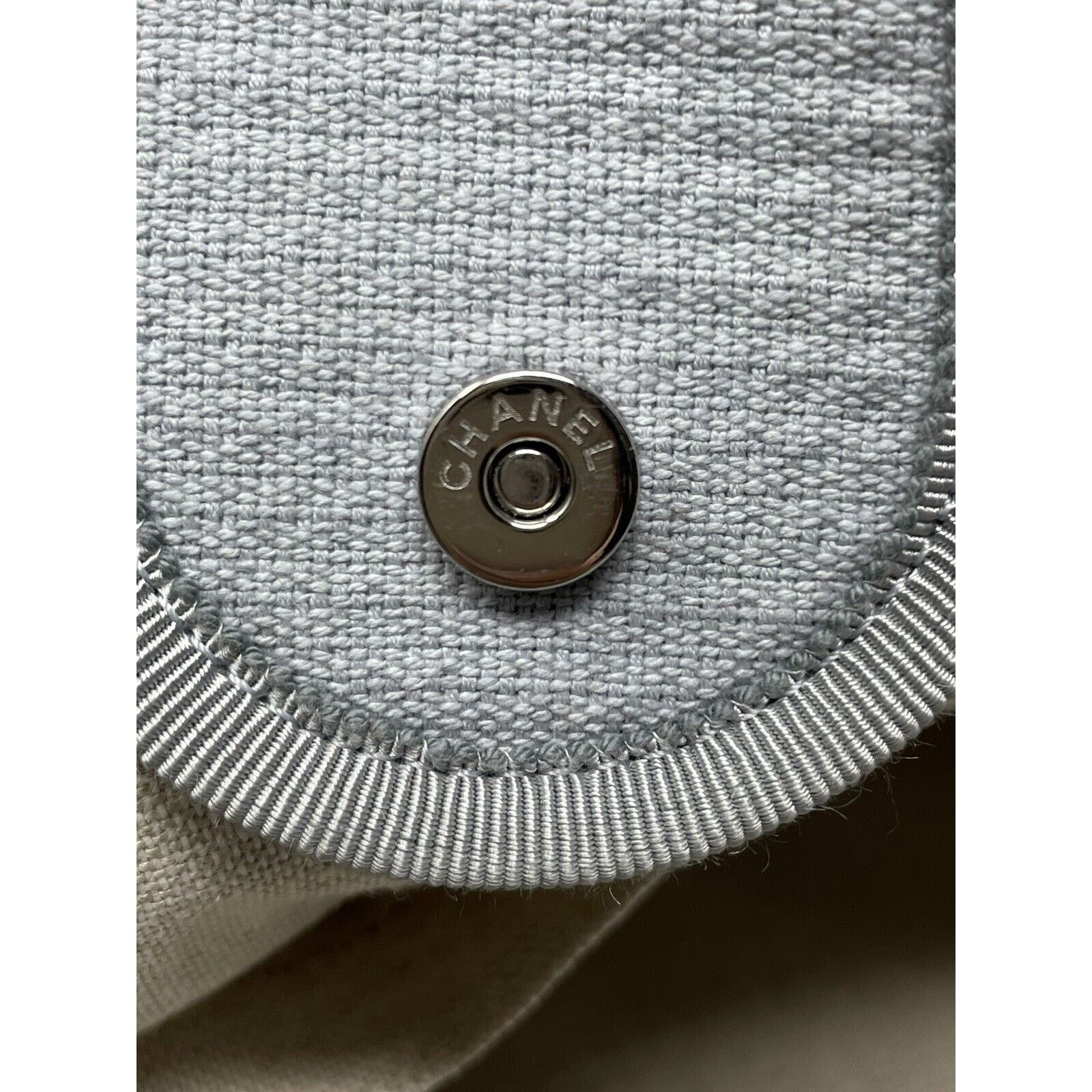 Chanel 22S CHANEL Deauville Small Grey Blue mixed Fibers Tote Bag Size ONE SIZE - 14 Thumbnail