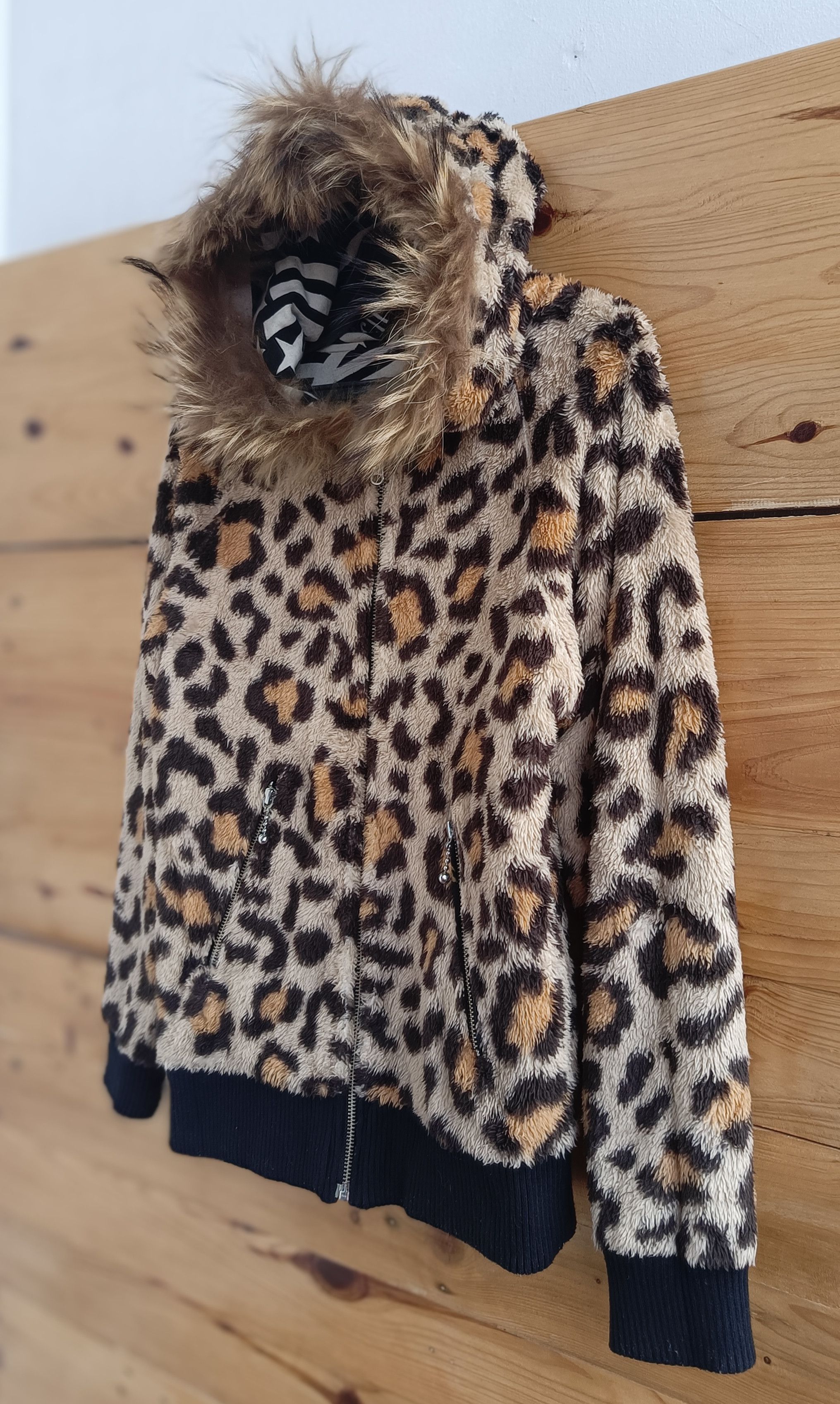 Hysteric Glamour Fur Leopard Hoodie Fur Hoodie Zipper