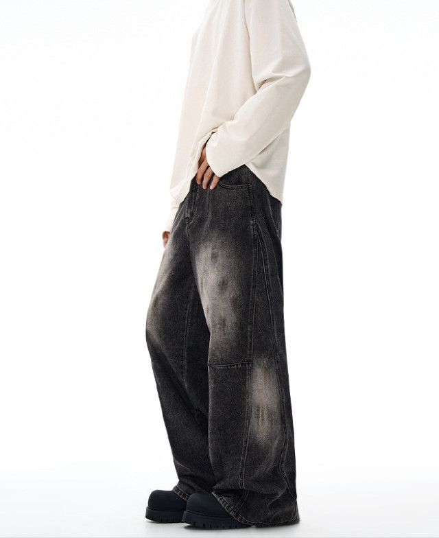 Vintage American retro distressed wide-leg gradient baggy jeans Size US 32 / EU 48 - 2 Thumbnail
