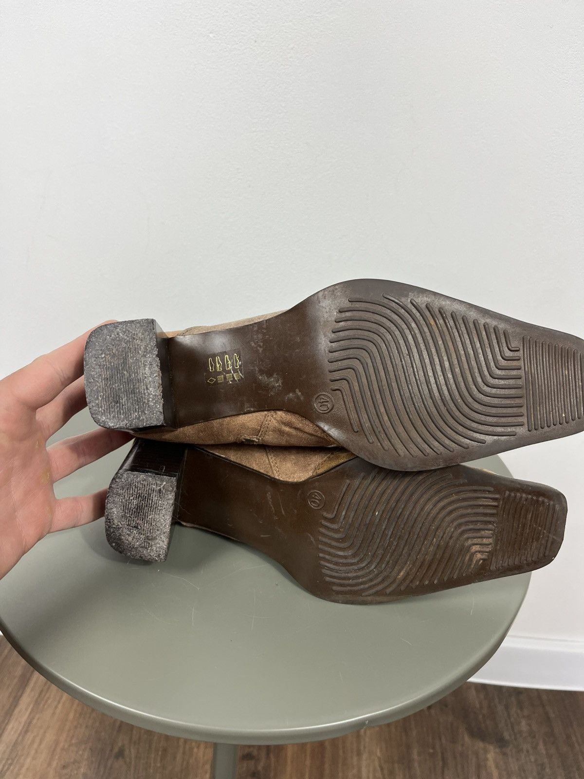 Other Patchwork Suede Ankle Boots EU 40 Block Heel Zip Square Toe Size US 9 / IT 39 - 9 Thumbnail