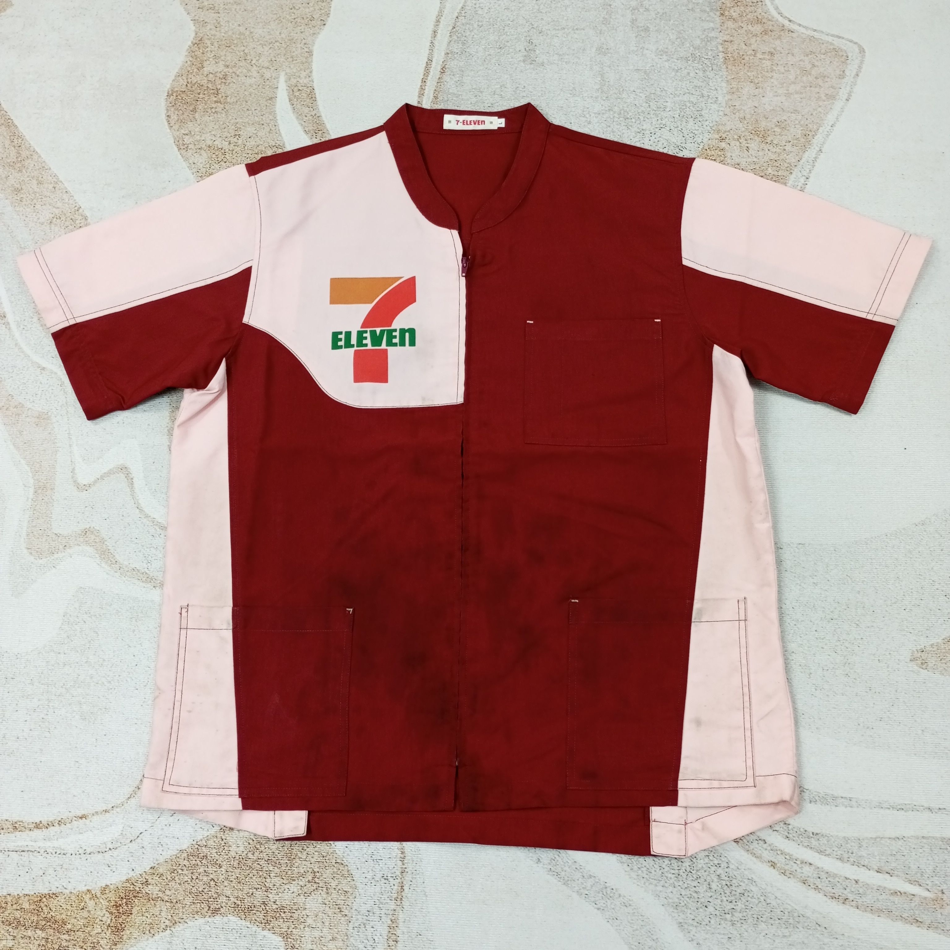 Japanese Brand 7-Eleven Japanese Workwear Uniform Shirt Jacket C239N31 Size US L / EU 52-54 / 3 - 1 Thumbnail