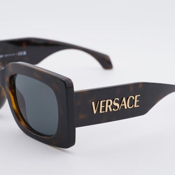 Versace Versace VE4496U 108/87 Sunglasses Havana Square Frame Size ONE SIZE - 8 Thumbnail