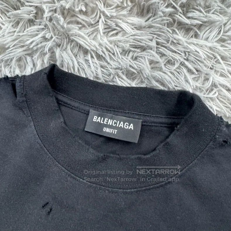 Balenciaga Balenciaga Scissor Destroyed Long Sleeve Hoodie Sweatshirt Size US S / EU 44-46 / 1 - 4 Thumbnail