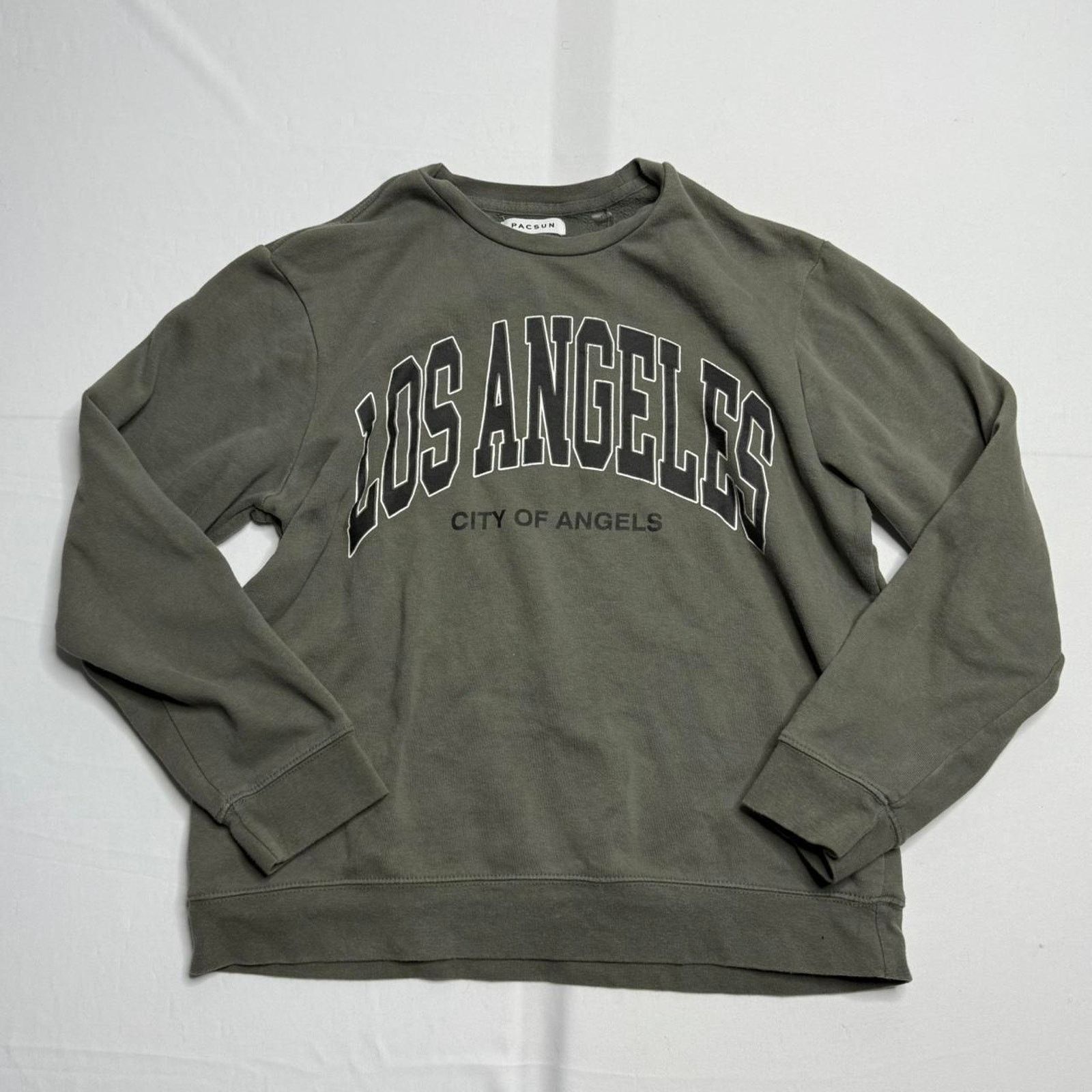Pacsun Pacsun Khaki Green Crewneck Los Angeles Sweatshirt Size M Size US M / EU 48-50 / 2 - 1 Thumbnail
