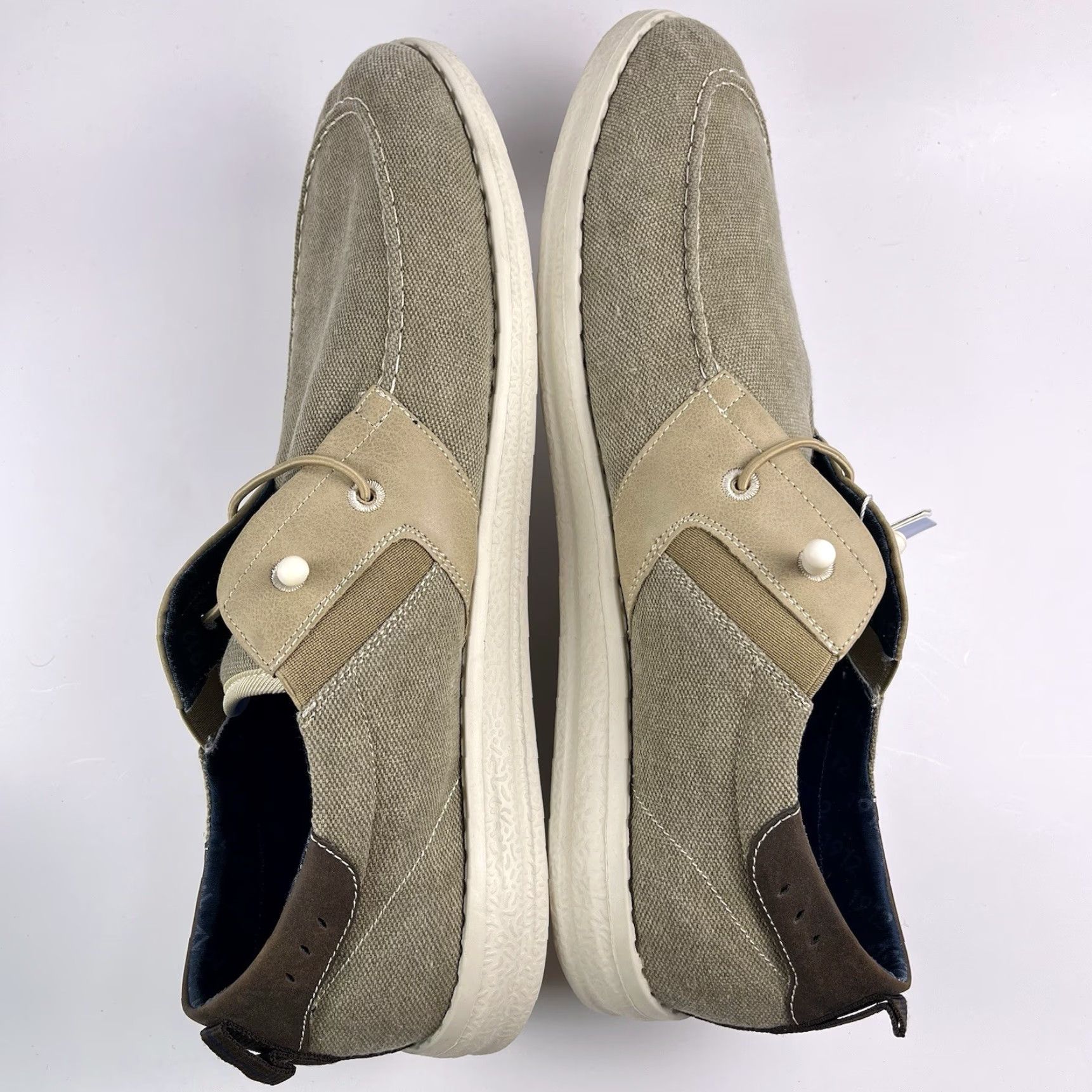 Nunn Bush Nunn Bush Brewski Slip On Men’s 14 Moc Toe Brown Canvas Loafers Casual Shoes Brown 84902-275 Mens Size US 14 / EU 47 - 5 Thumbnail