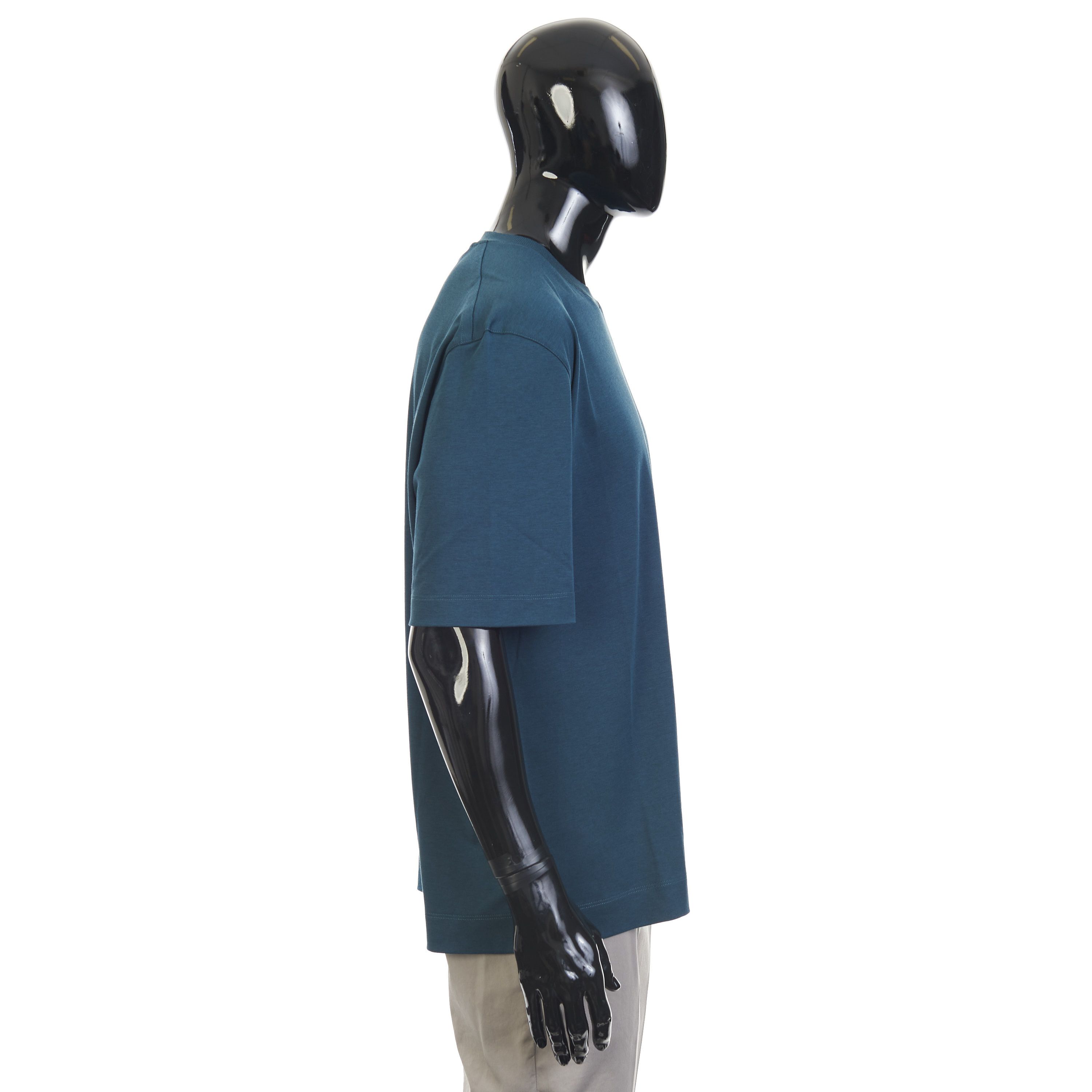 Ermenegildo Zegna Dark Teal Silk & Cotton Crewneck Tshirt Size 52 Size US L / EU 52-54 / 3 - 7 Thumbnail