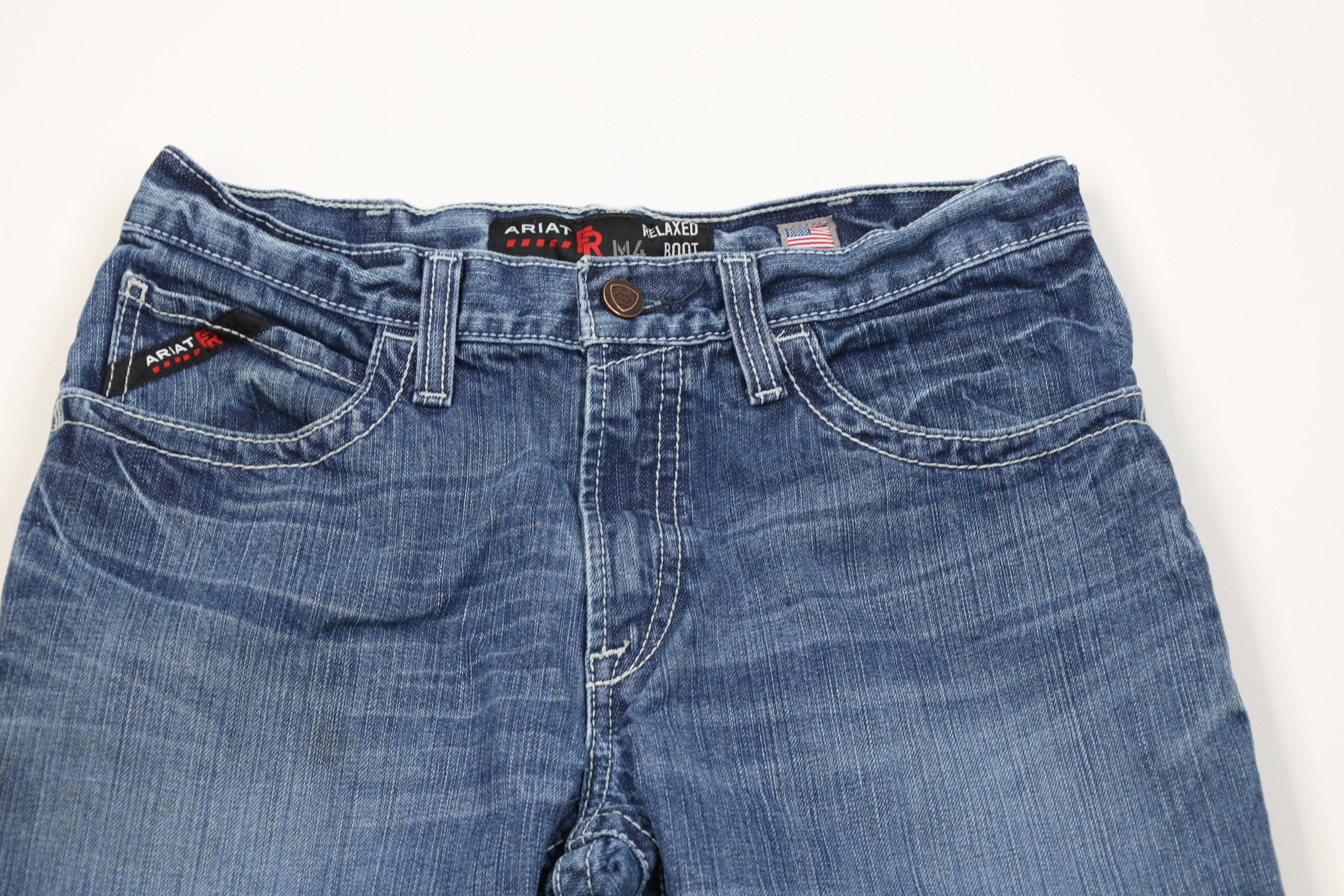 Ariat Ariat FR M4 Relaxed Fit Bootcut Denim Jeans Blue Workwear Size US 32 / EU 48 - 2 Thumbnail