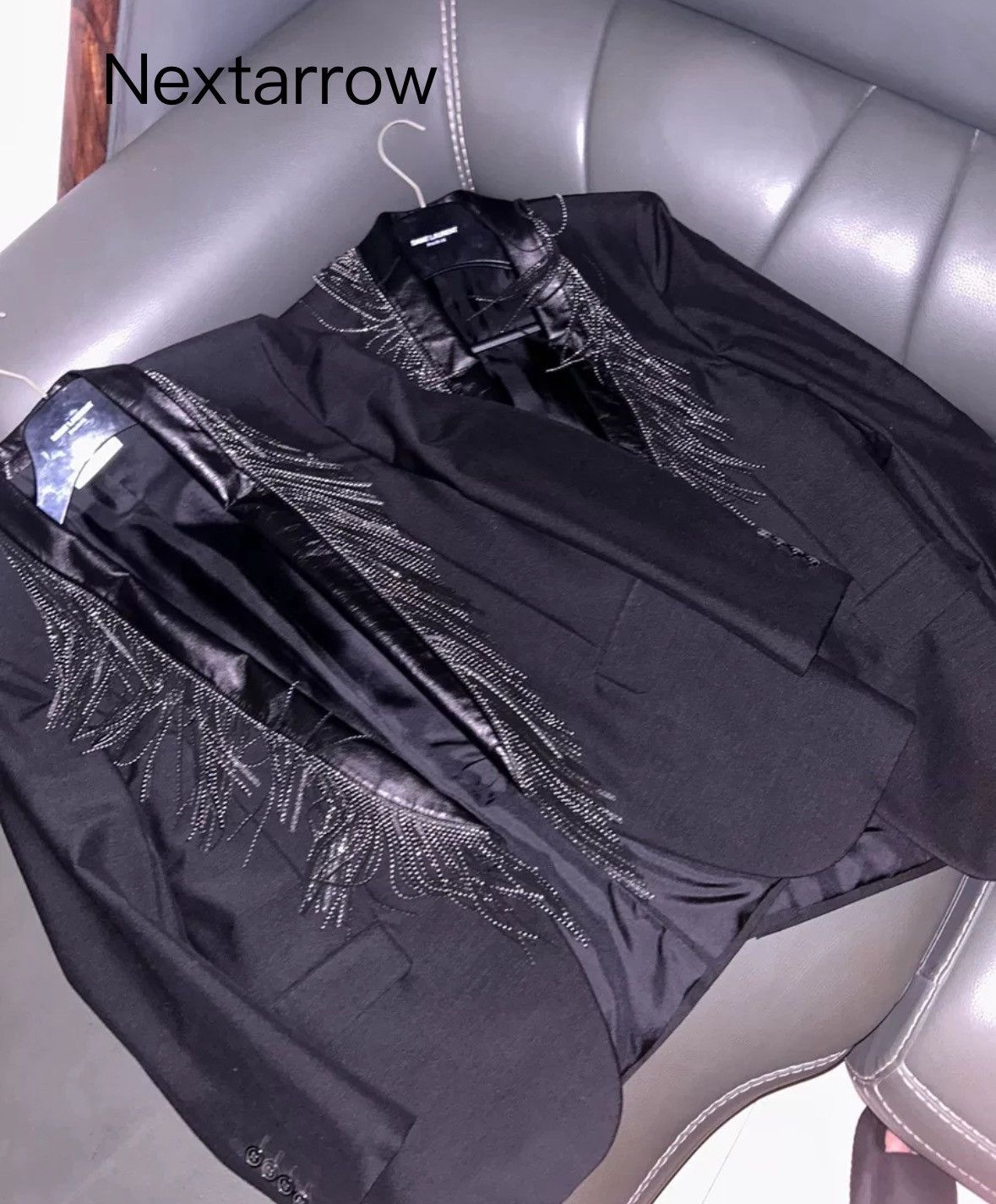 Saint Laurent Paris × Yves Saint Laurent Saint Laurent slp16SS Leather Collar Riveted Tassel Suit Size US S / EU 44-46 / 1 - 1 Thumbnail