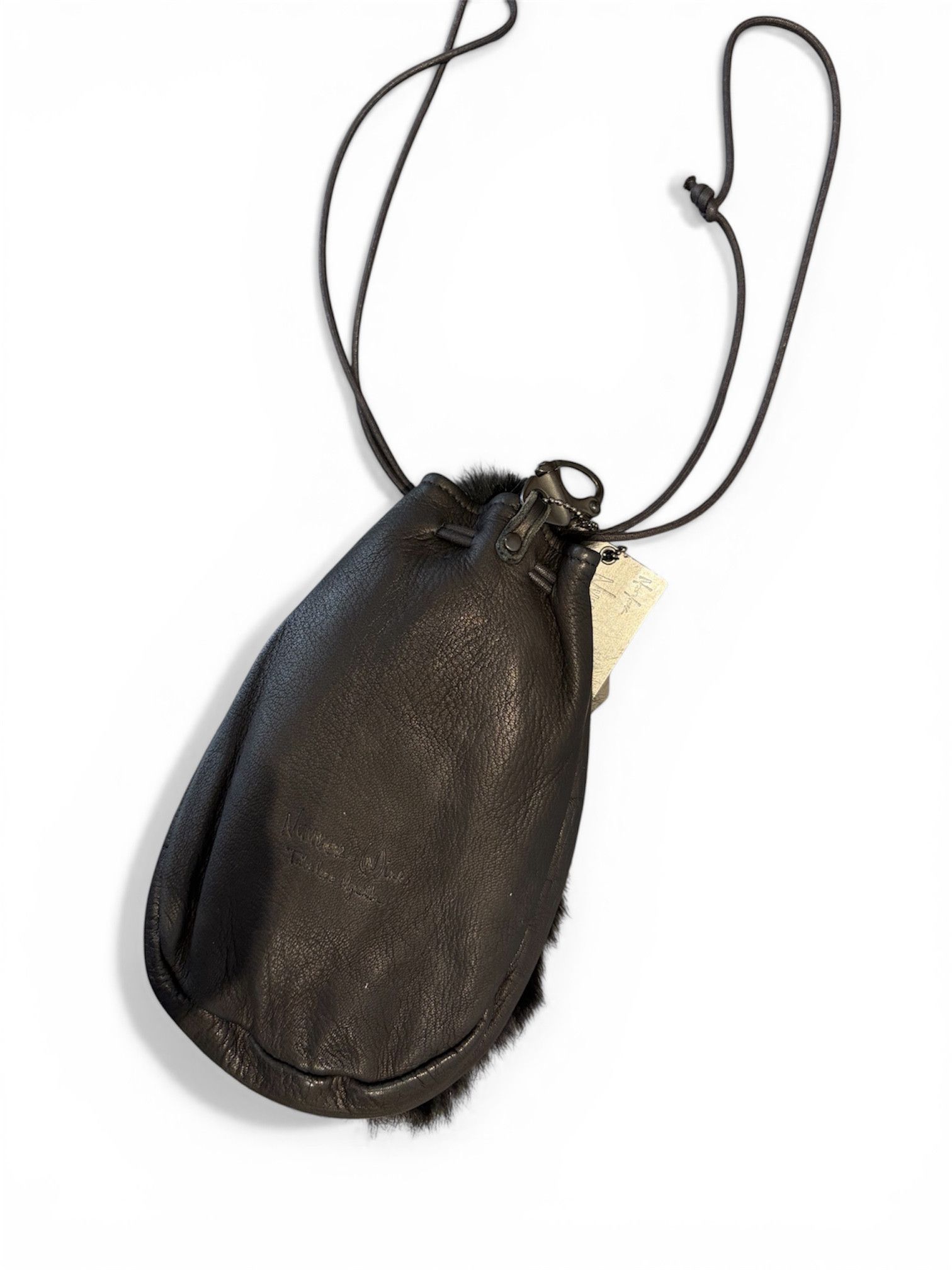 Number (N)ine Pouch Bag Rabbit Fur and Deerskin Size ONE SIZE - 2 Thumbnail