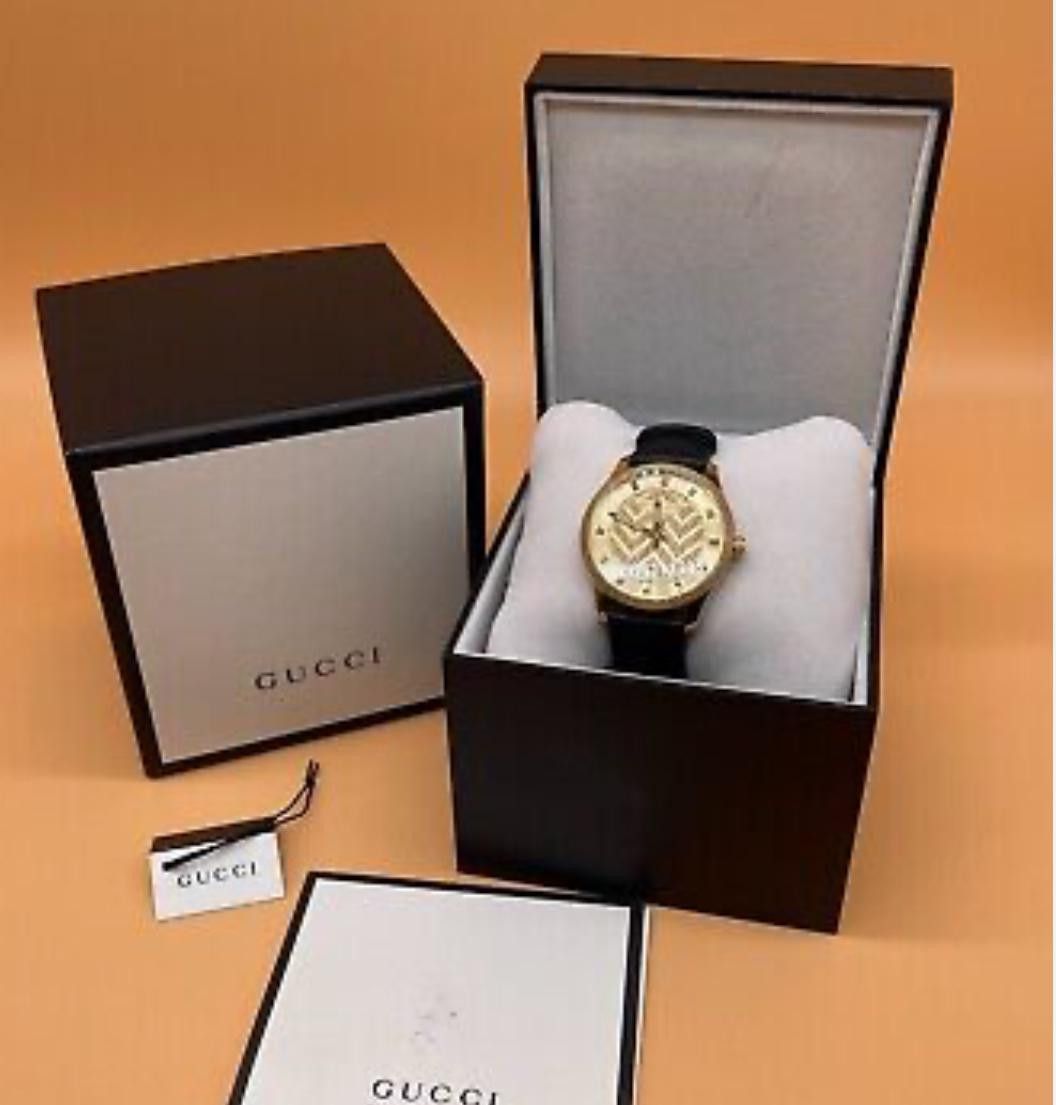 Gucci G-Timeless 40Mm Automatic Watch Ya126340  Yellow Gold in Black, Men's