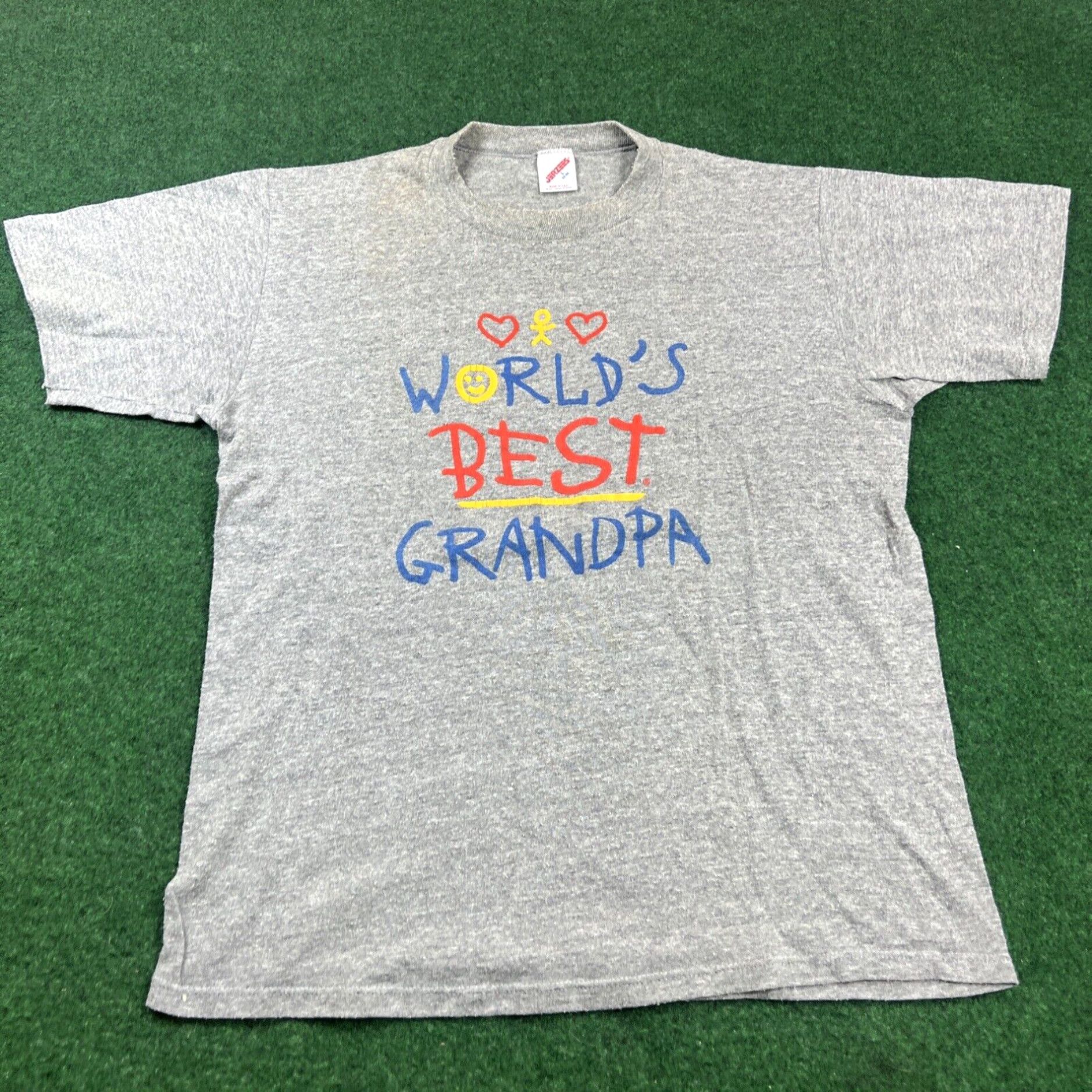 Jerzees Vintage 90s Worlds Best Grandpa Shirt Size Large Jerzees Tees Print Art Size US L / EU 52-54 / 3 - 1 Thumbnail