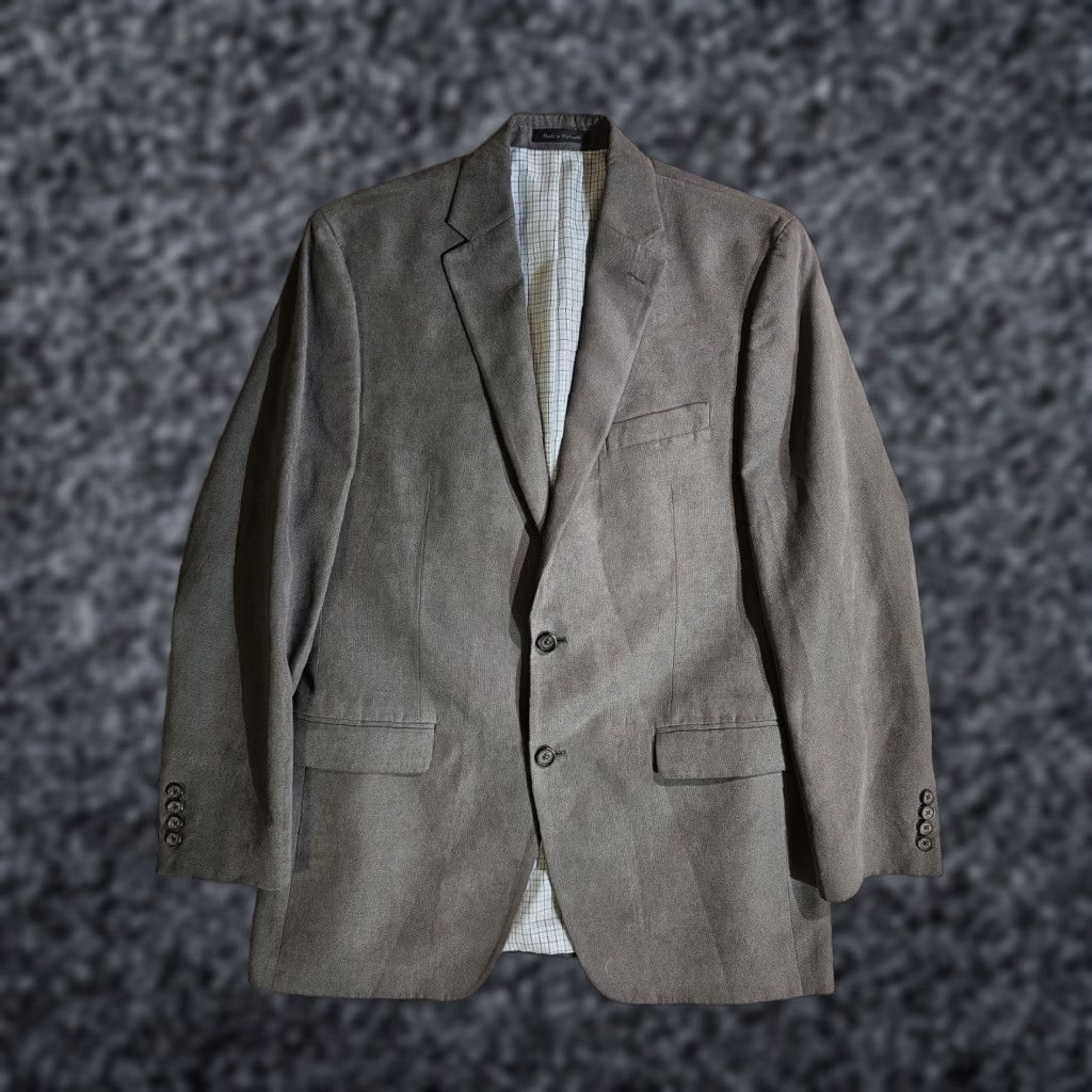 Ralph Lauren VINTAGE Lauren Ralph Lauren Classic 100% Polyester Stretch Suit Coat Sports Jacket Blazer 42 Long Grey Mens Size 42R - 1 Thumbnail