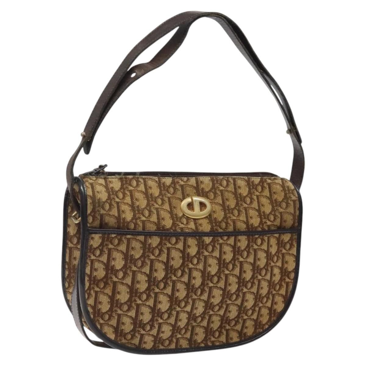 Dior DIOR Trotter Canvas Shoulder Bag Brown Gold Size ONE SIZE - 1 Thumbnail