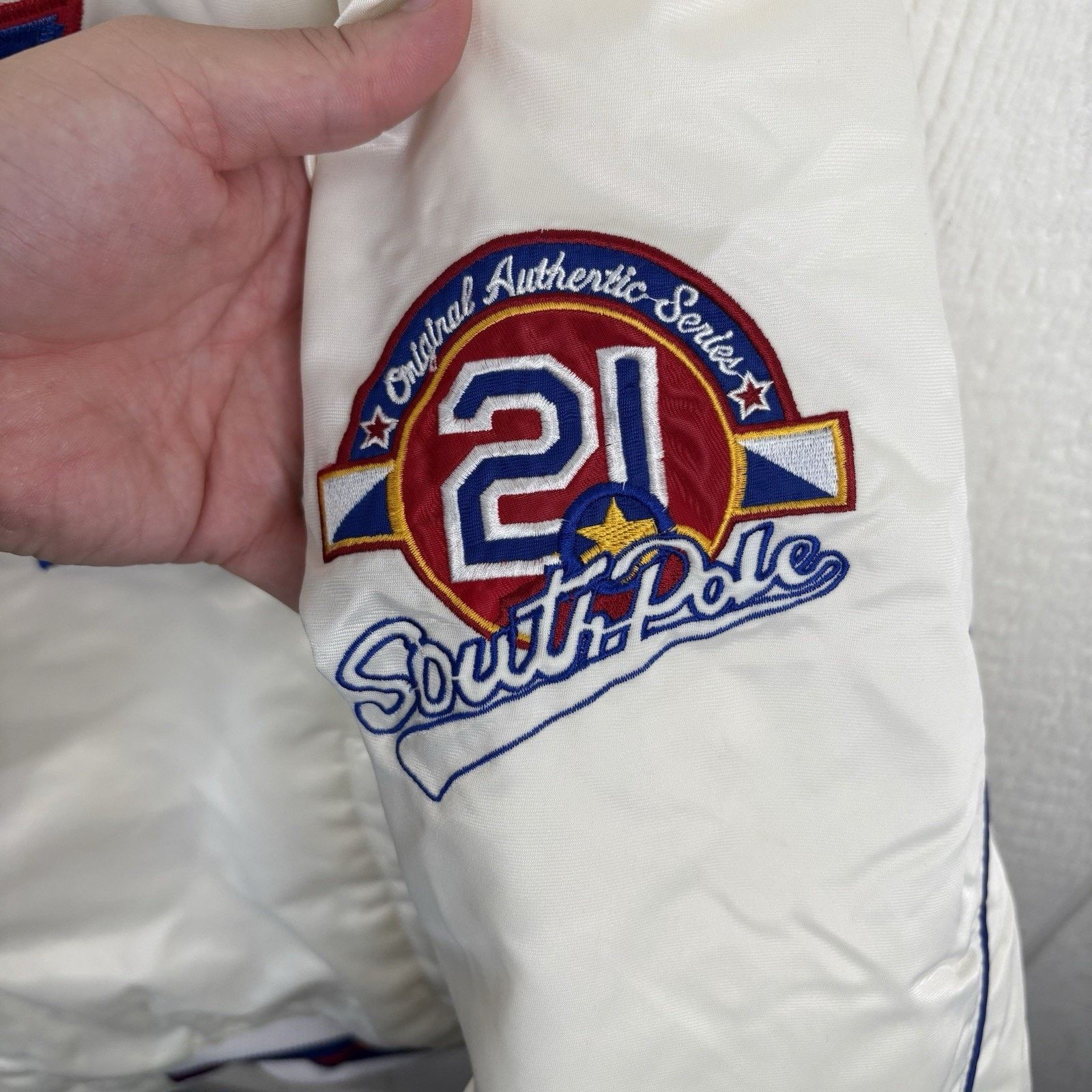 Southpole Vintage Y2K White SouthPole Puffer Varsity Jacket - Size L Size US L / EU 52-54 / 3 - 5 Thumbnail