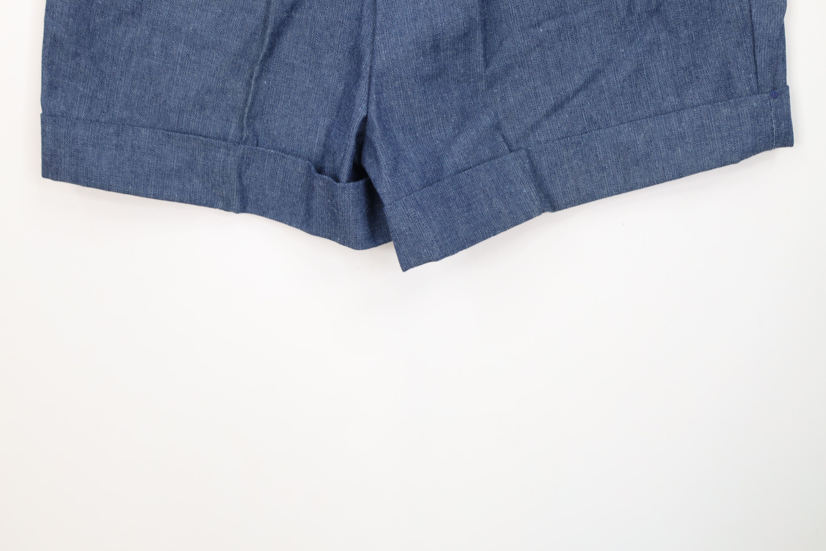 Vintage Vintage 70s Streetwear Chambray Cuffed Denim Shorts Blue USA Size 28" / US 6 / IT 42 - 10 Thumbnail