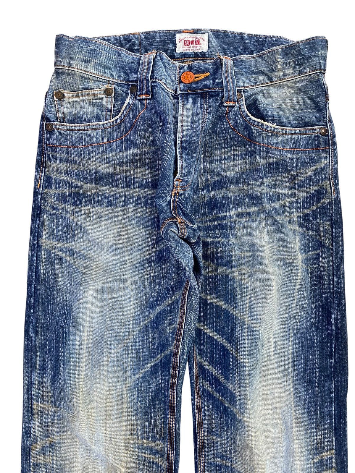 Edwin Edwin Faded Wash Whiskers Style Loose Jeans Size US 30 / EU 46 - 2 Thumbnail