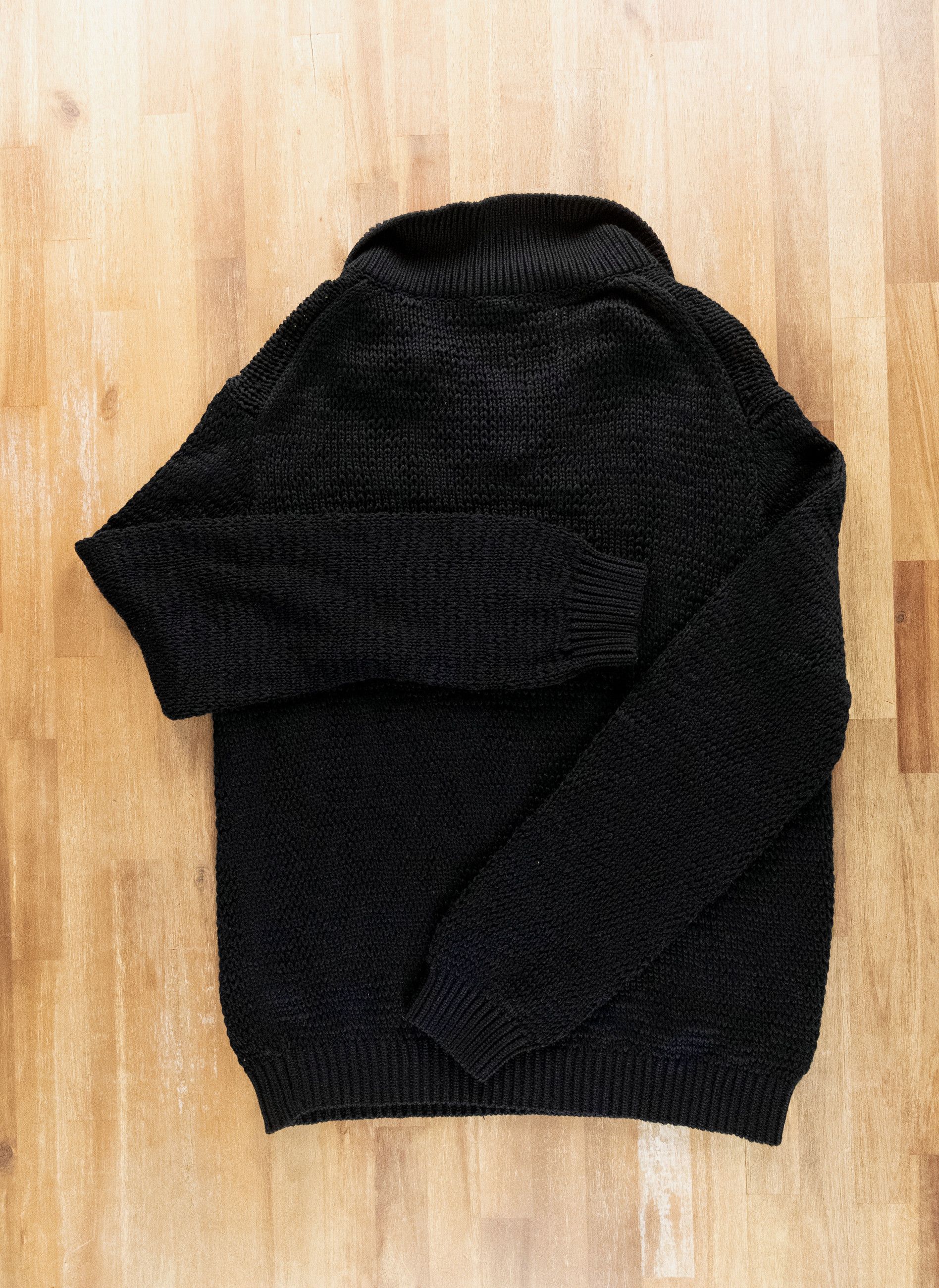 Helmut Lang HELMUT LANG Zach black loosely knit v neck cotton sweater Size US L / EU 52-54 / 3 - 12 Thumbnail