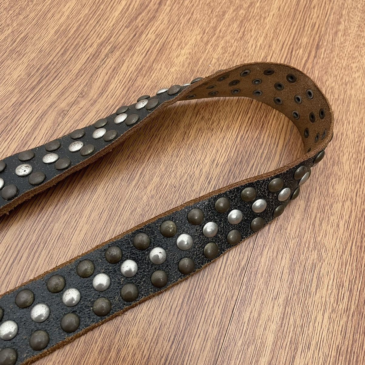Black leather studded belt