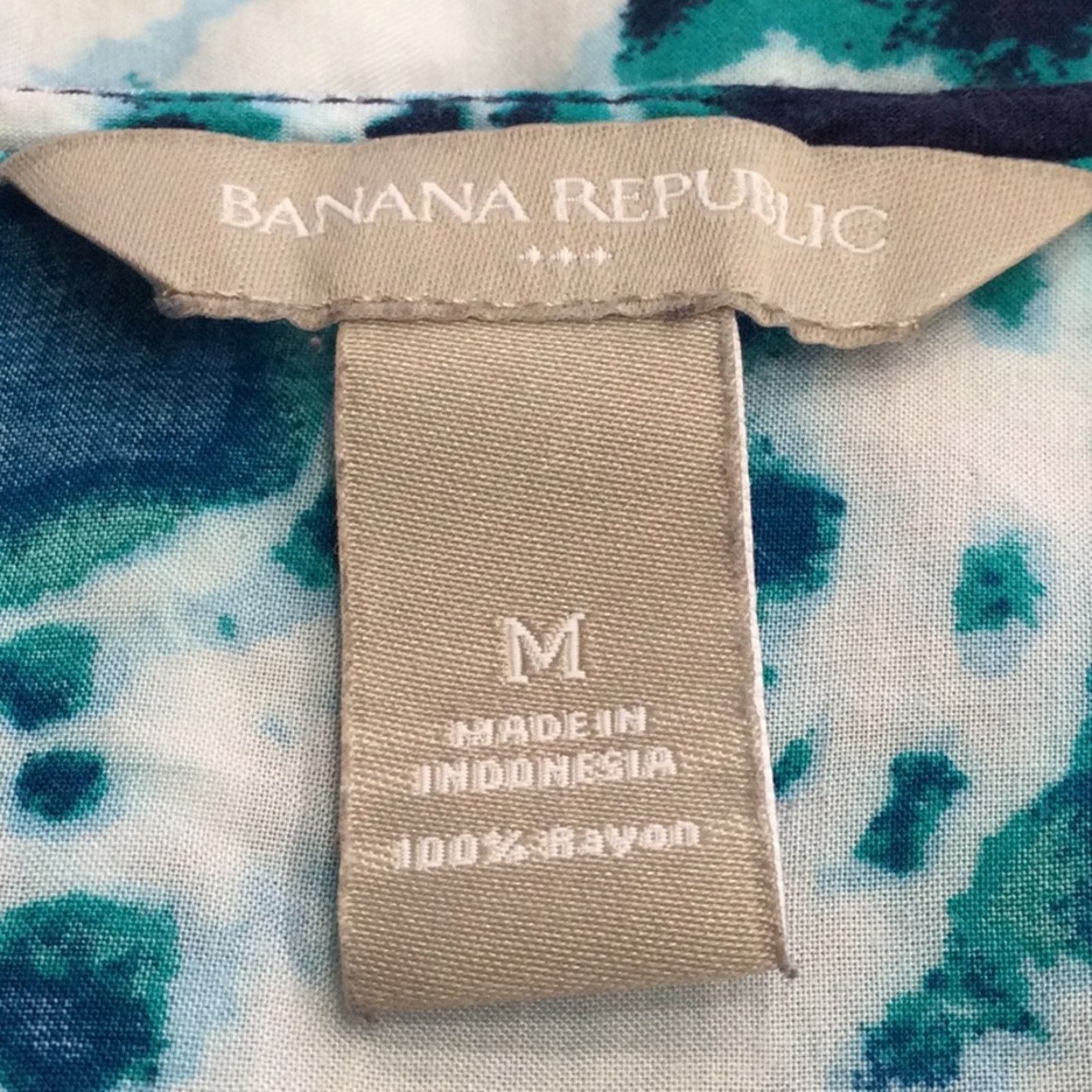 Banana Republic Banana Republic Blue/White Elastic Waist A-line Dress Size M Size M / US 6-8 / IT 42-44 - 10 Thumbnail