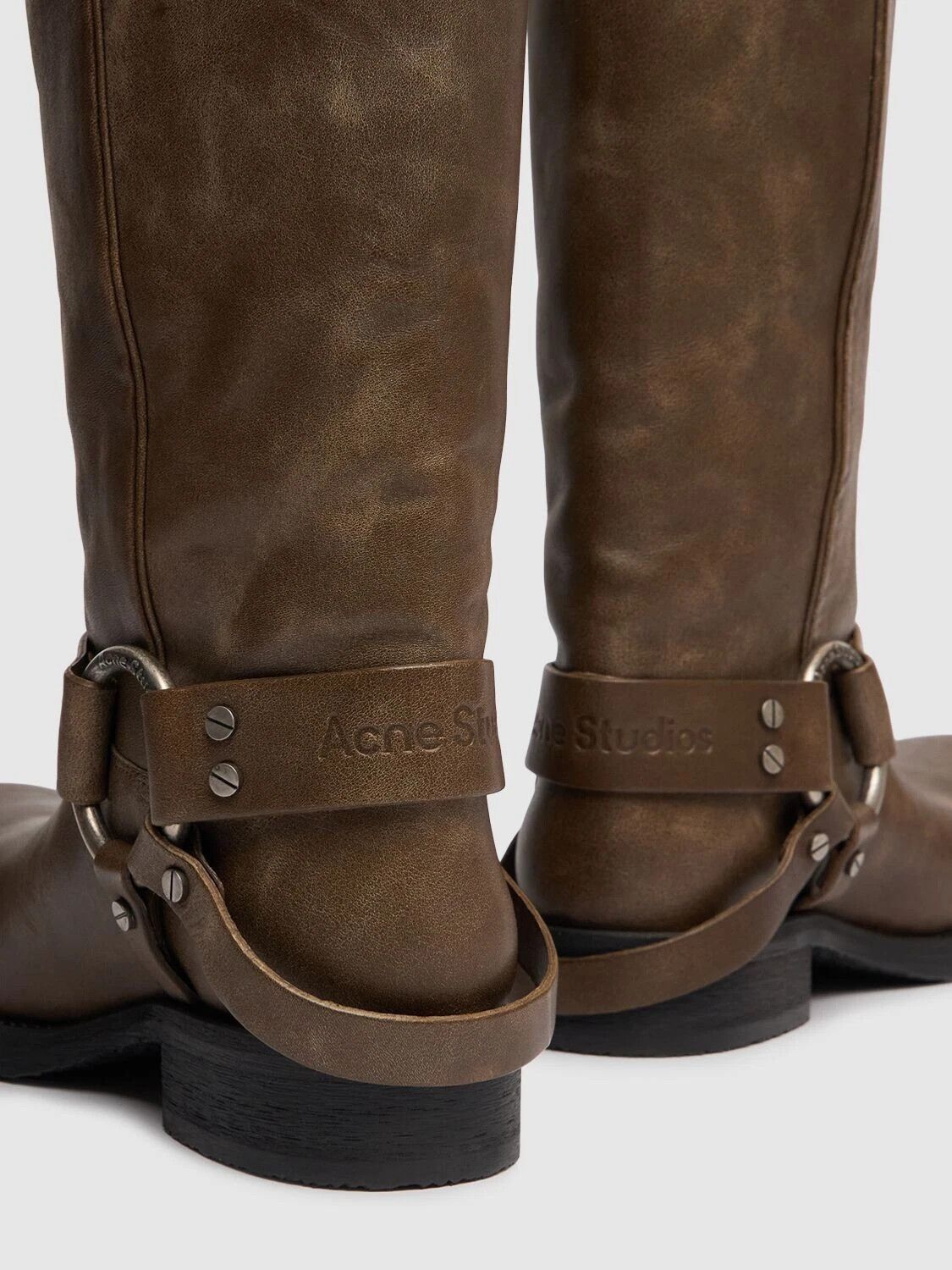 Kit and Ace ACNE STUDIOS Balius Greige Brown Leather Boots Size US 5 / IT 35 - 3 Thumbnail