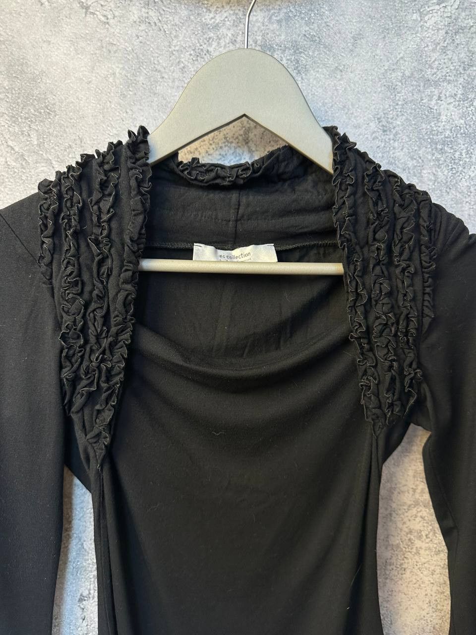 Designer Emma Somerset ES Collection Black Fitted Top Ruched Size M / US 6-8 / IT 42-44 - 5 Thumbnail
