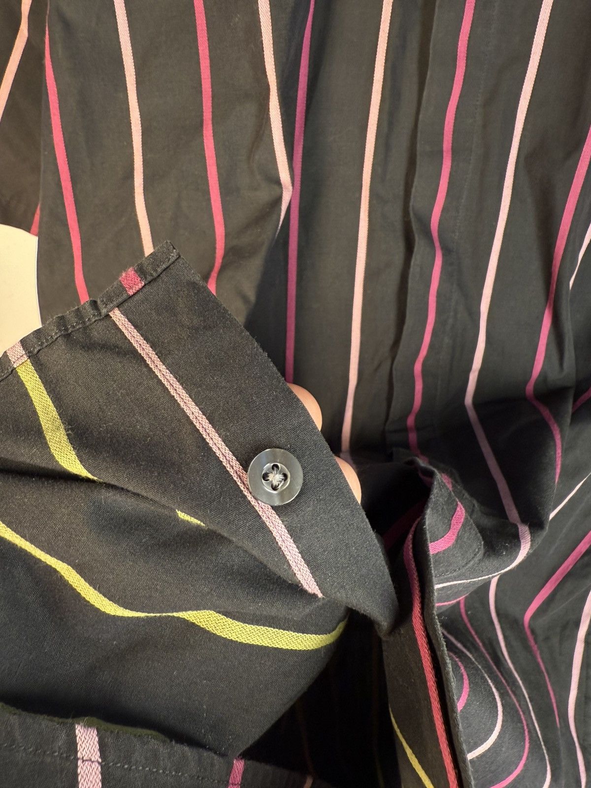 Yves Saint Laurent Black YSL Shirt Short Sleeve Button Up Striped Vintage 90s Size US M / EU 48-50 / 2 - 8 Thumbnail
