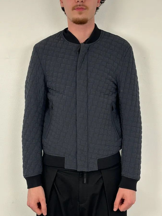 Emporio Armani SS2018 Emporio Armani Navy Nylon Quilted Bomber Jacket Size US M / EU 48-50 / 2 - 2 Thumbnail