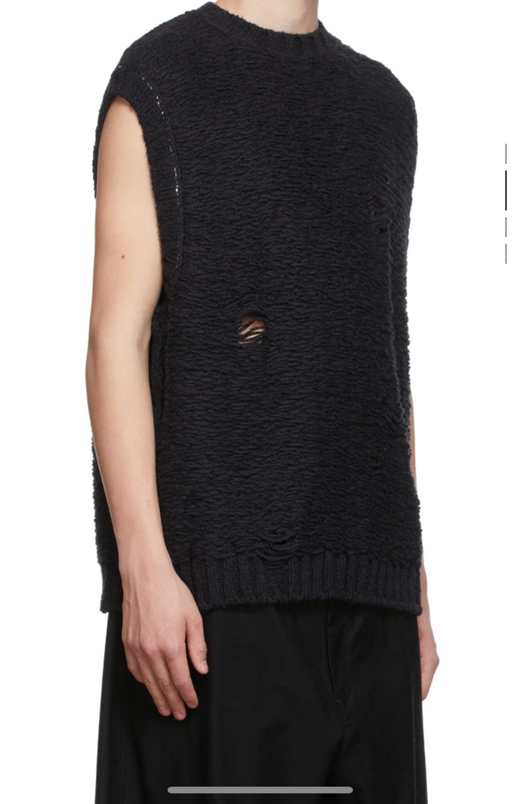 image of Avant Garde x Isabel Benenato Black Knit Vest, Men's (Size Medium)