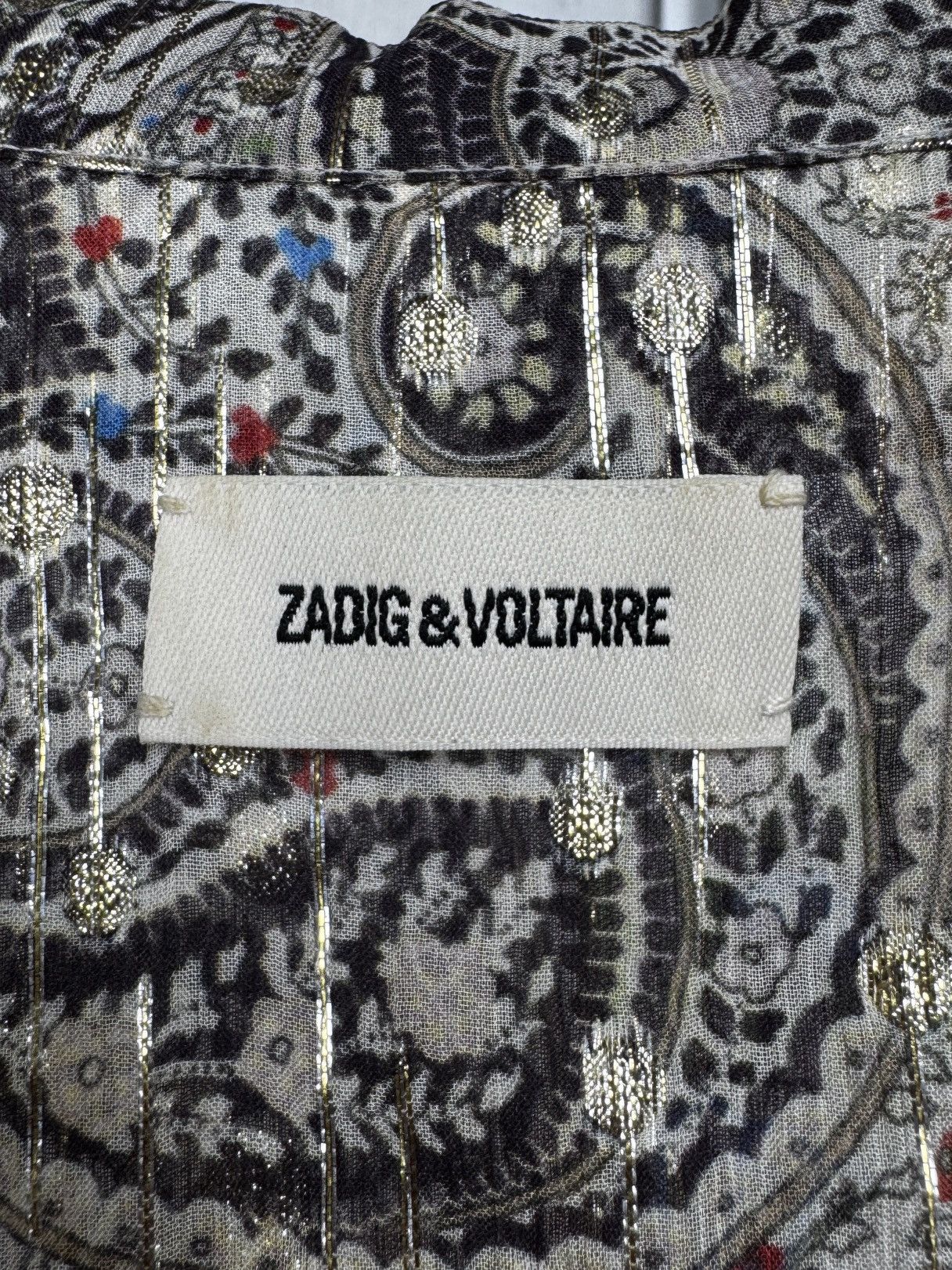 Zadig & Voltaire Zadig & Voltaire Tilan Lurex Peacoc Glitter Shirt Blouse Size S / US 4 / IT 40 - 12 Thumbnail