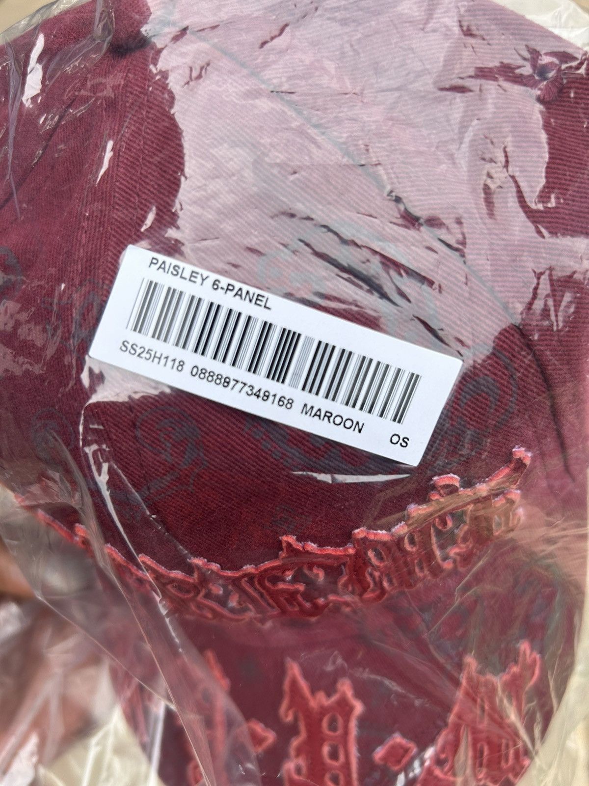 Supreme Supreme Leather Appliqué 6 Panel (Maroon) Size ONE SIZE - 4 Thumbnail