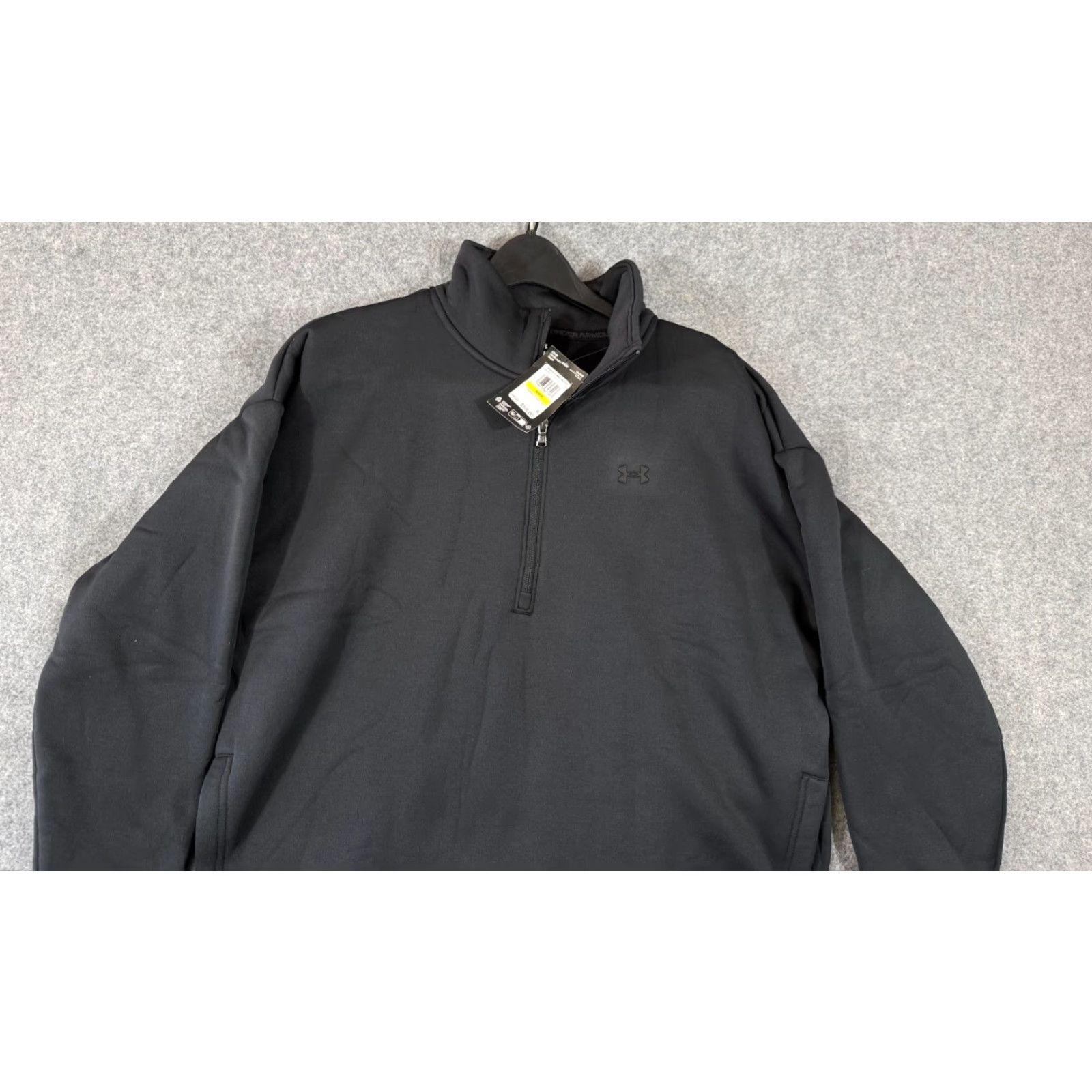 Under Armour Under Armour Fleece Jacket Womens M Black Half-Zip Pullover Mock Neck NWT Size M / US 6-8 / IT 42-44 - 2 Thumbnail