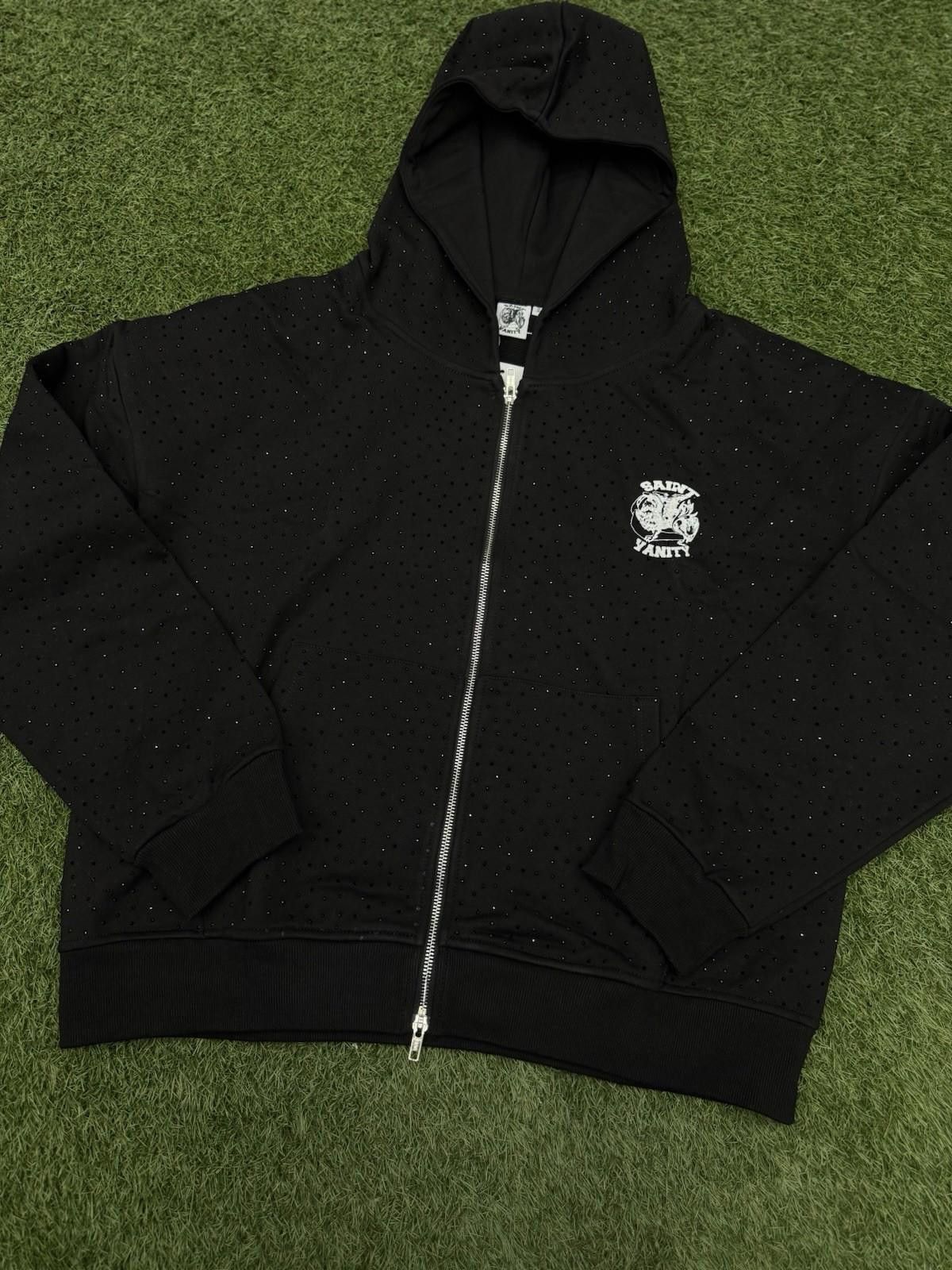 Saint Vanity Size Small - Saint Vanity Hoodie Black Rhinestone Zip Up Size US S / EU 44-46 / 1 - 1 Thumbnail
