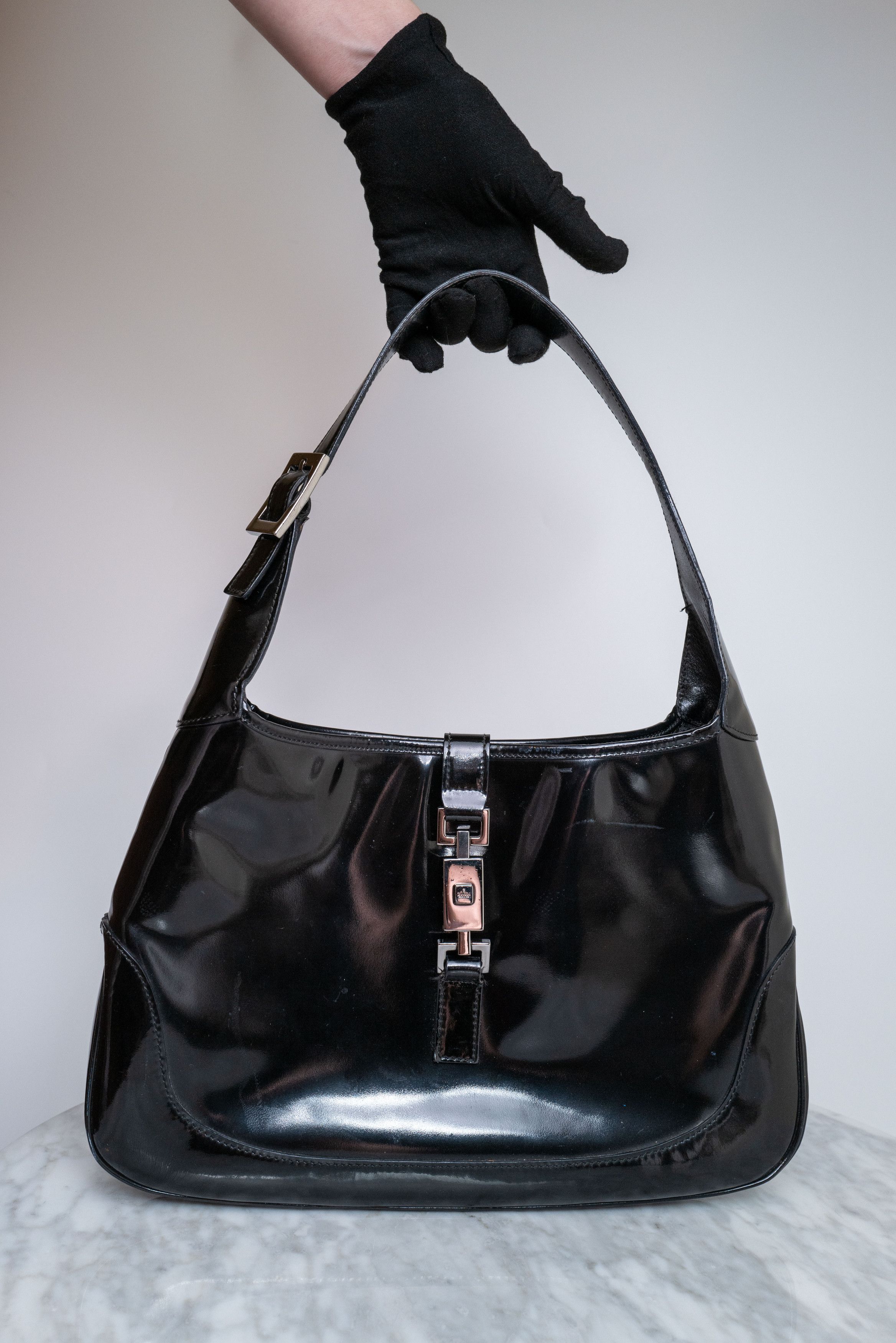 Gucci Black Patent Leather Vintage Gucci Jackie Bag Size ONE SIZE - 1 Thumbnail
