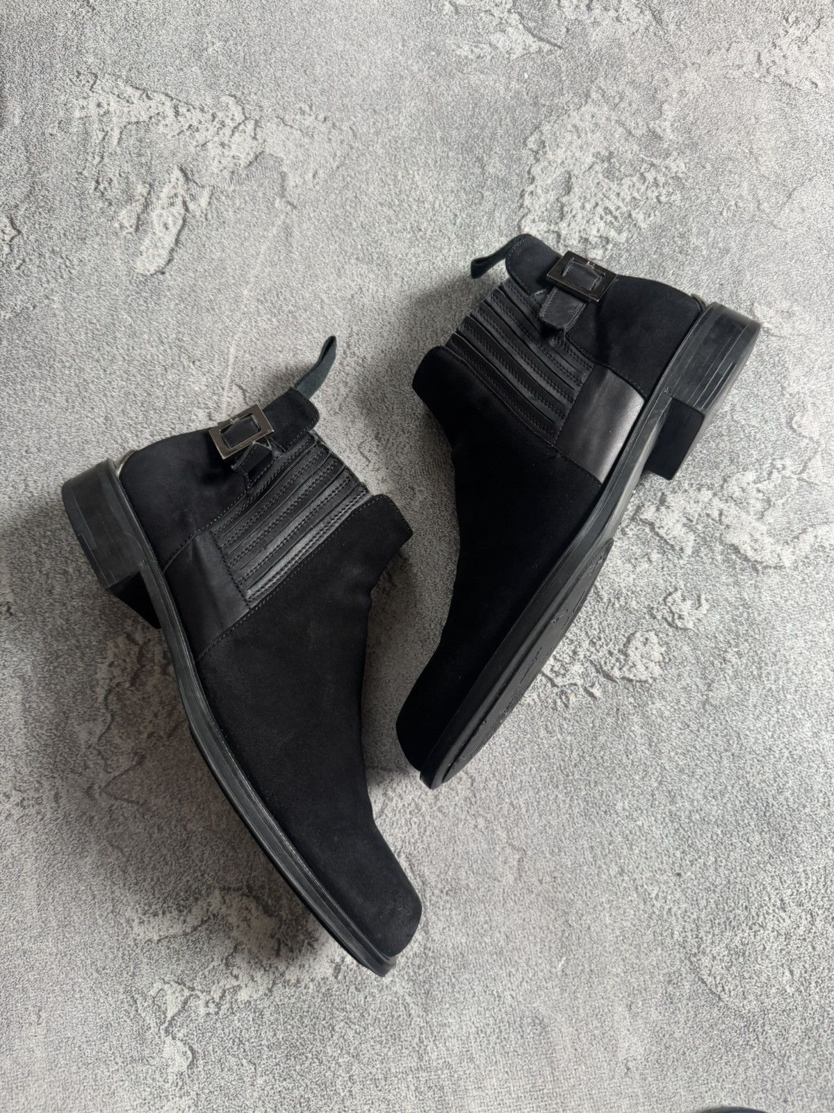 Other Cesare Paciotti 27.5cm suede black ankle boots shoes western Size US 9.5 / EU 42-43 - 4 Thumbnail