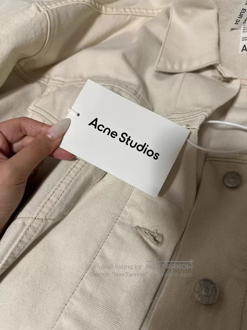 Acne Studios Acne Studios Beige Short Denim Jacket Size XXS / US 00 / IT 34 - 6 Thumbnail