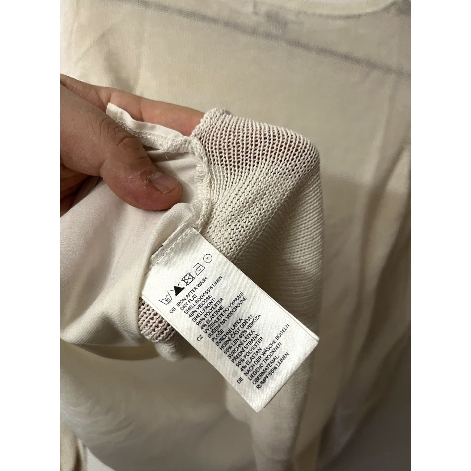 H&M H&M Linen Viscose Blend White Button Up White Long Sleeved Shirt Top Small Shirt Women Button-Up Viscose Linen White Basic All Seasons Casual Workwear Size S / US 4 / IT 40 - 4 Thumbnail