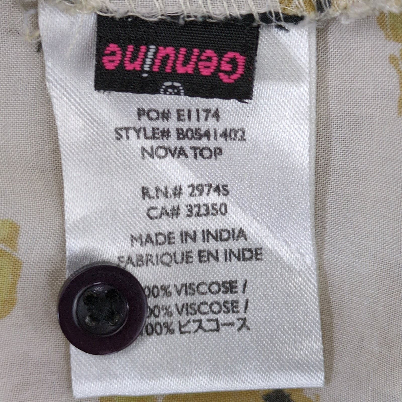 Volcom Volcom Women's S Nova Yellow Rose Button Up Shirt Size S / US 4 / IT 40 - 5 Thumbnail