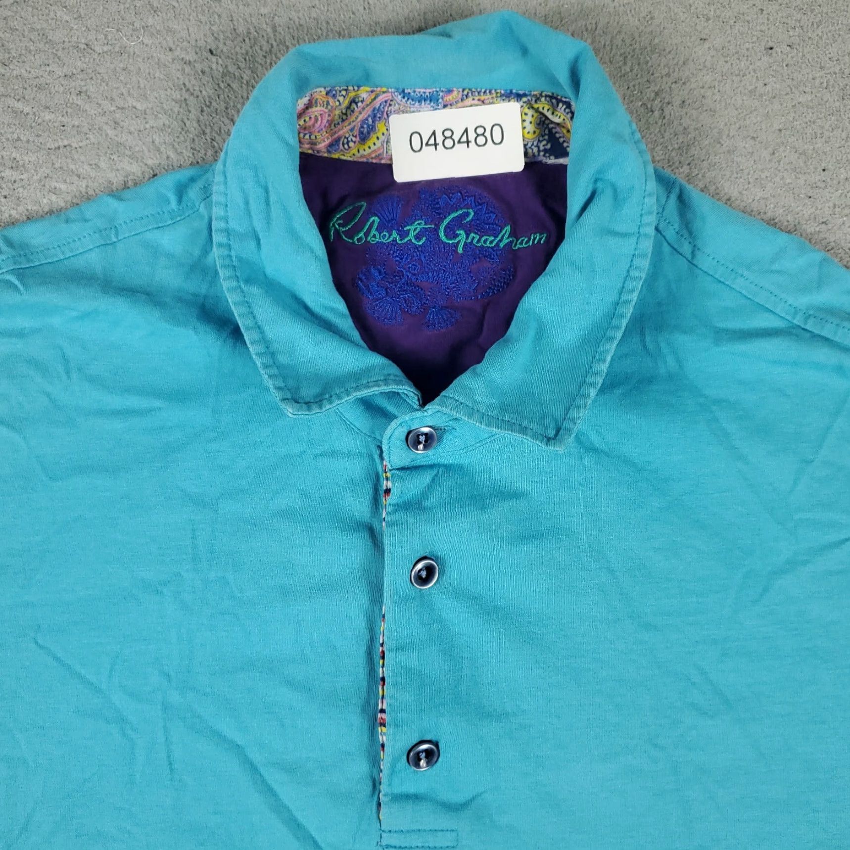 Robert Graham Robert Graham Polo Shirt Mens XL Blue Short Sleeve Casual Activewear Size US XL / EU 56 / 4 - 2 Thumbnail