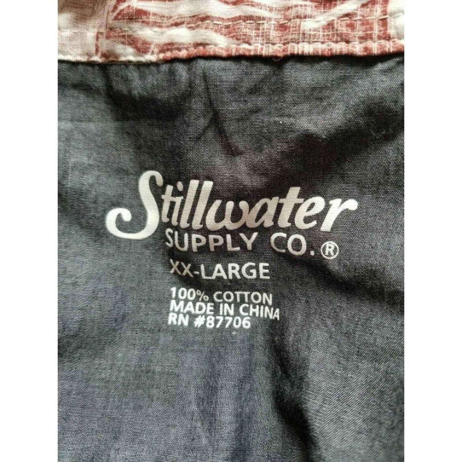 Stingwater Stillwater Supply Co. Red White Hawaiian Button Front Shir Size US XXL / EU 58 / 5 - 4 Thumbnail