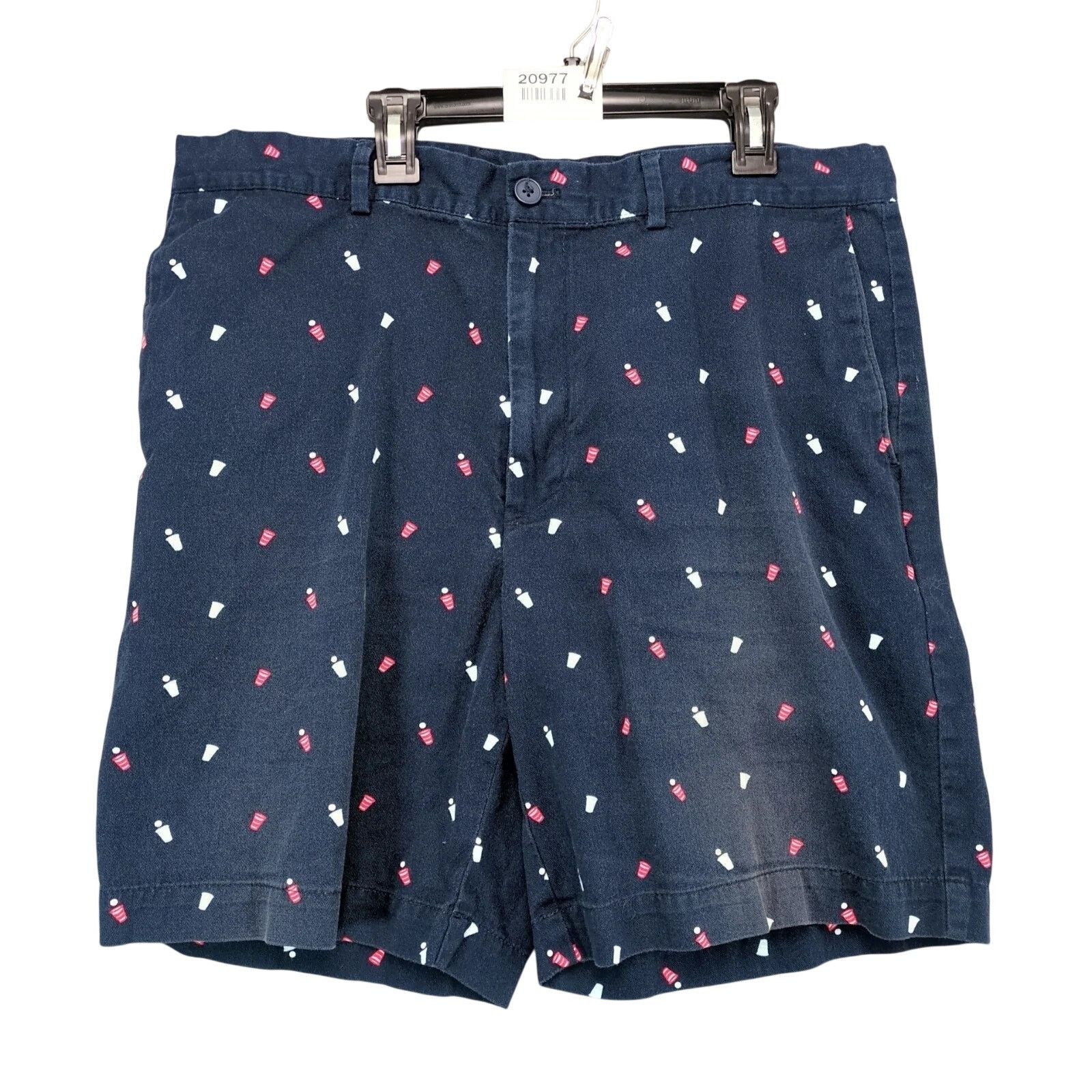 Savane Savane Beer Pong Print Navy Cotton Chino Shorts Men's 36x8" Size US 36 / EU 52 - 1 Thumbnail
