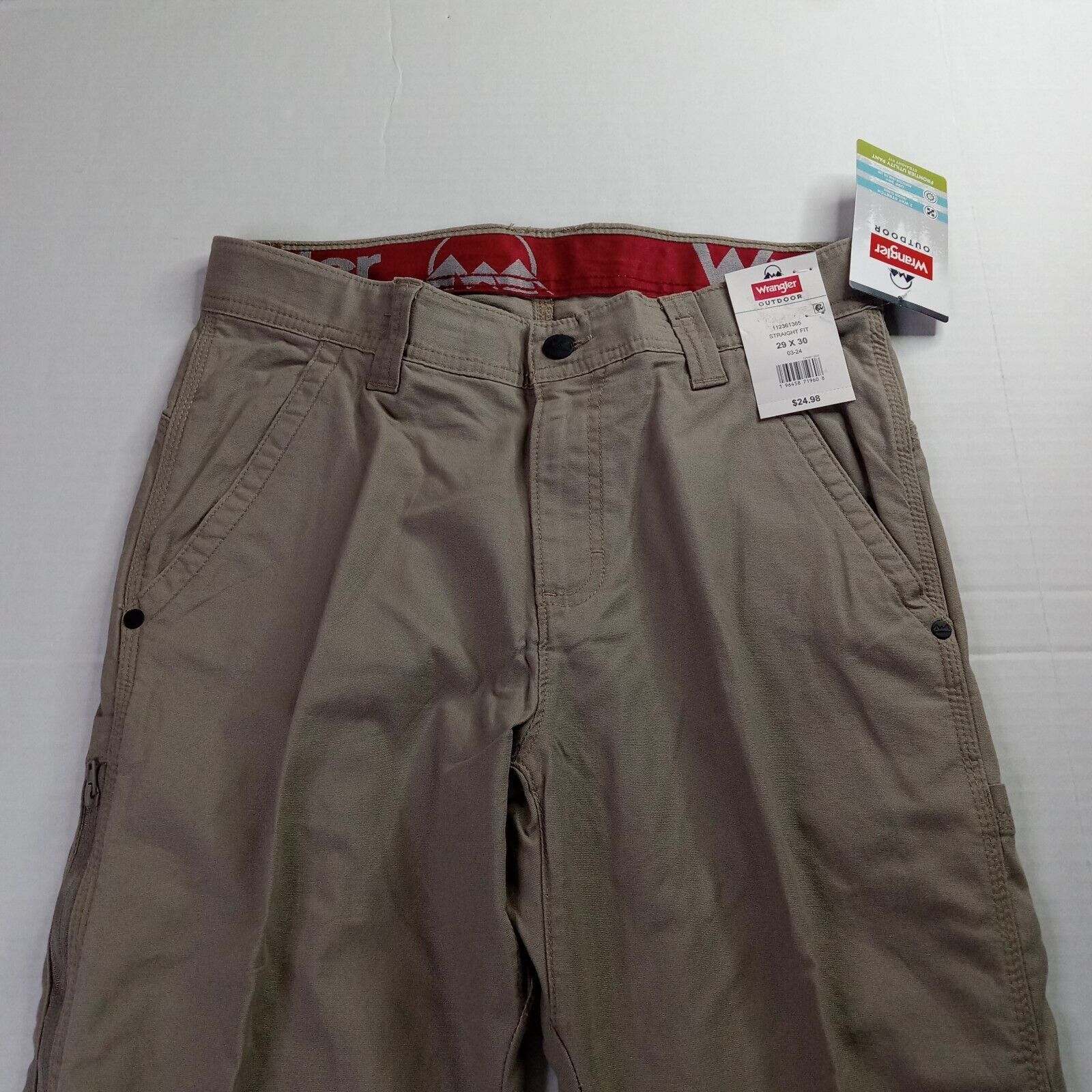 Wrangler Wrangler Outdoor Utility Pants Mens 29x30 Beige Straight Fit Size US 29 - 3 Thumbnail