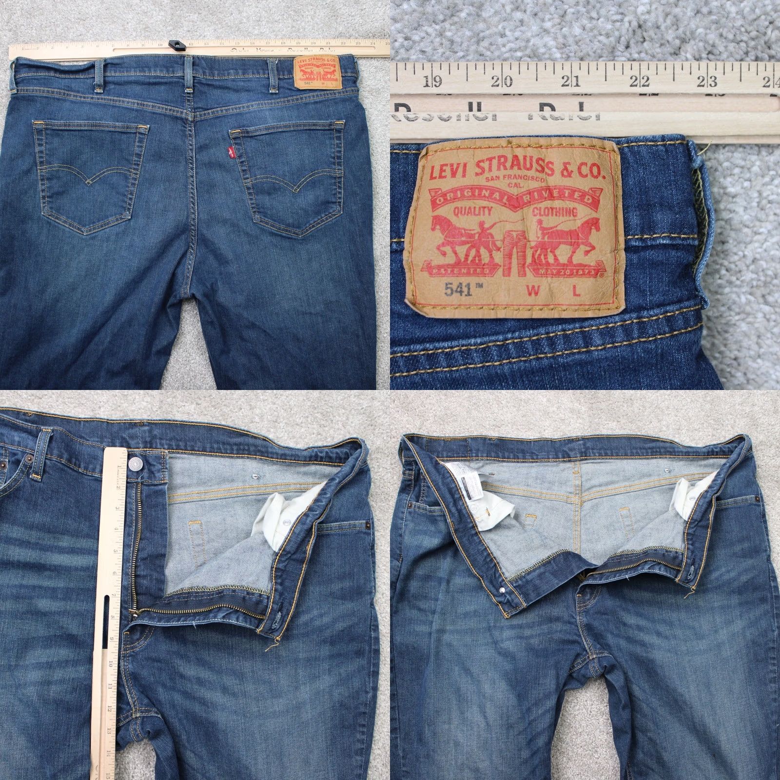 Levi's Levi's 541 Jeans Mens 46x26 Athletic Straight Denim Cotton Stretch Blue 90s USA Logo Pockets Size US 30 / EU 46 - 8 Thumbnail