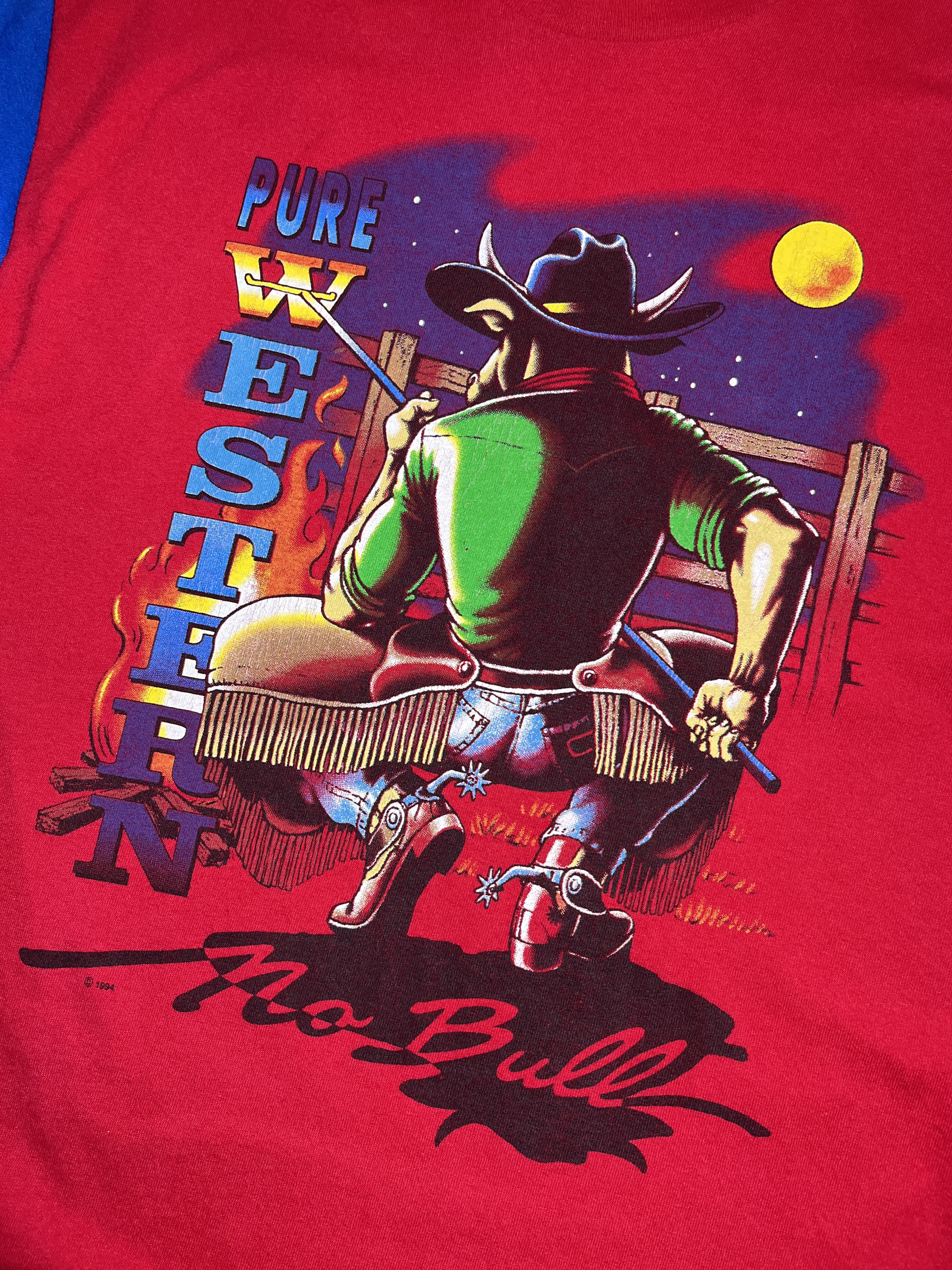 Vintage × Wrangler Wrangler Vintage 1994 Pure Western No Bull Made in USA Tee Size US L / EU 52-54 / 3 - 8 Thumbnail