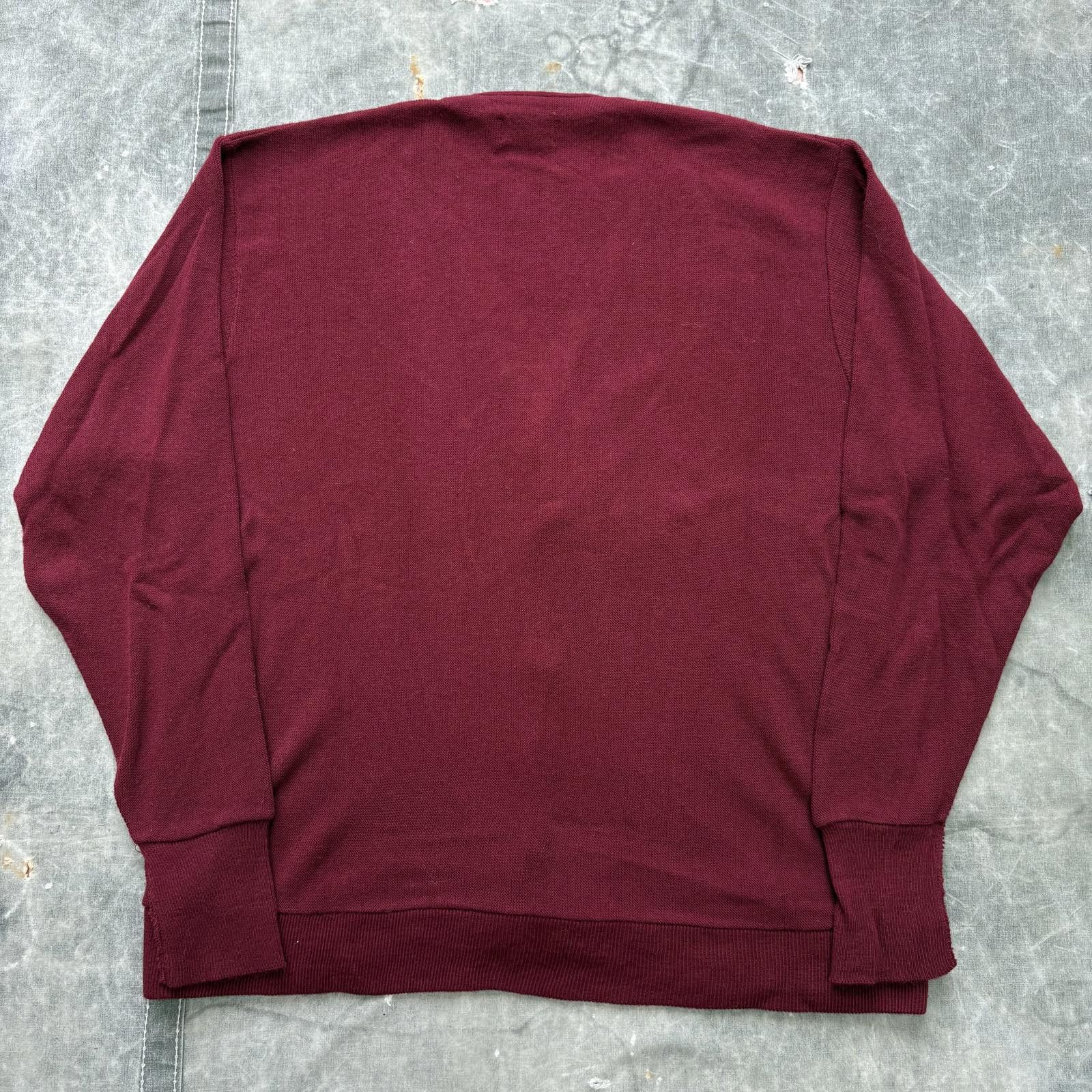 Vintage Vintage 80s 90s Burgundy Skater Grunge Knit Sweater Cardigan Size US XL / EU 56 / 4 - 4 Thumbnail